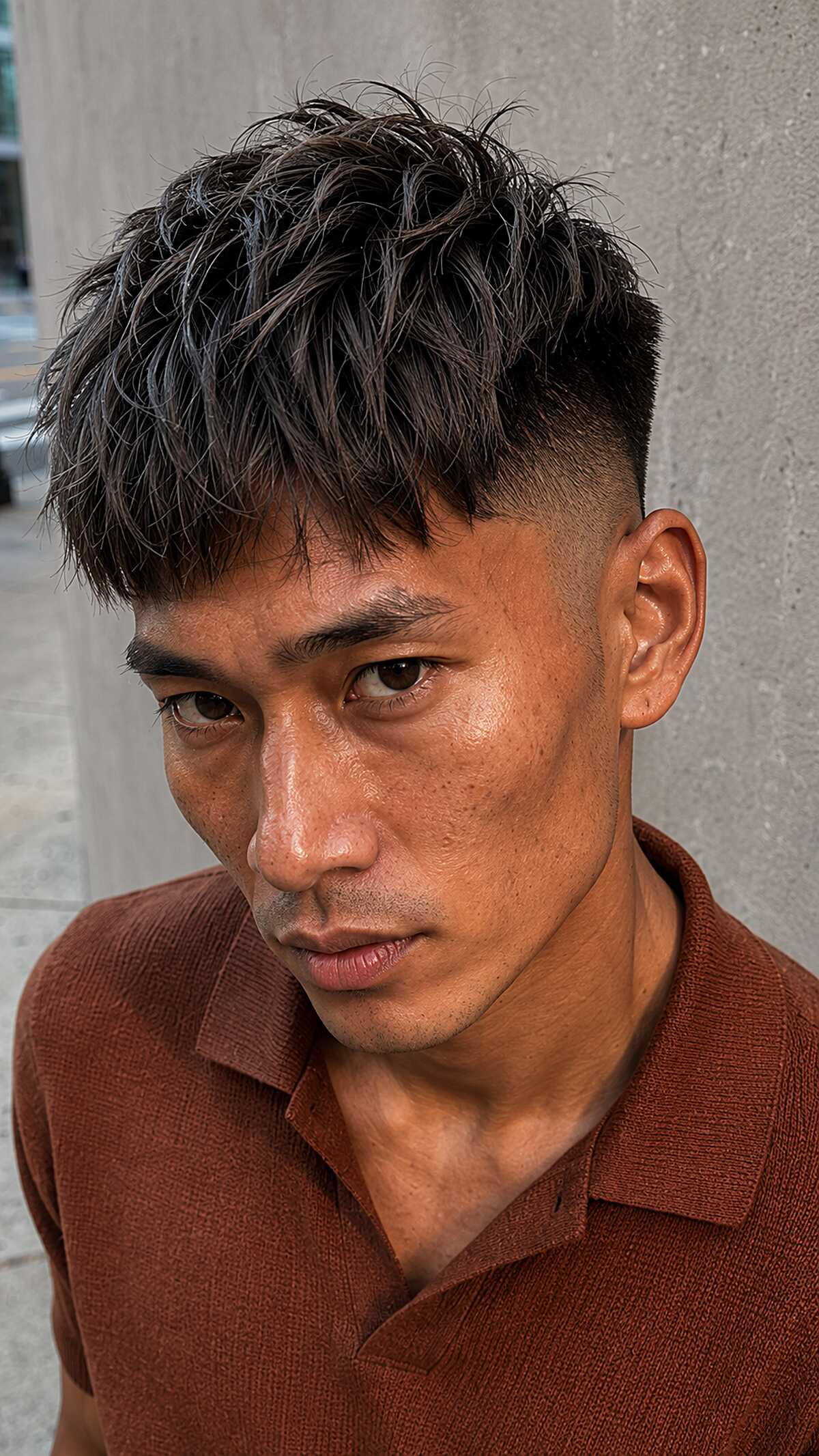 Textured Fringe with a Subtle Drop Fade