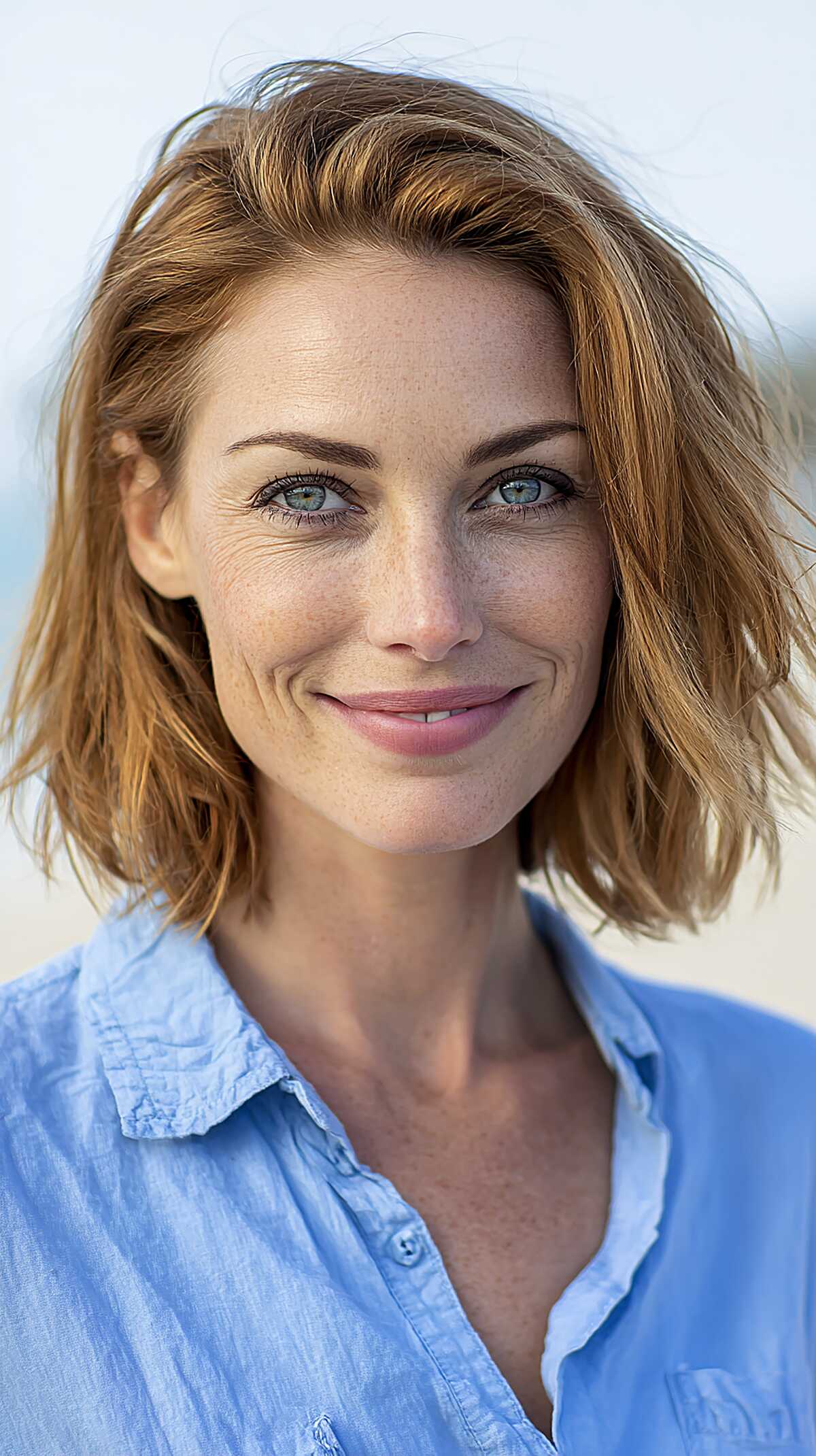 The Undone Strawberry Blonde Jaw-Length Chop