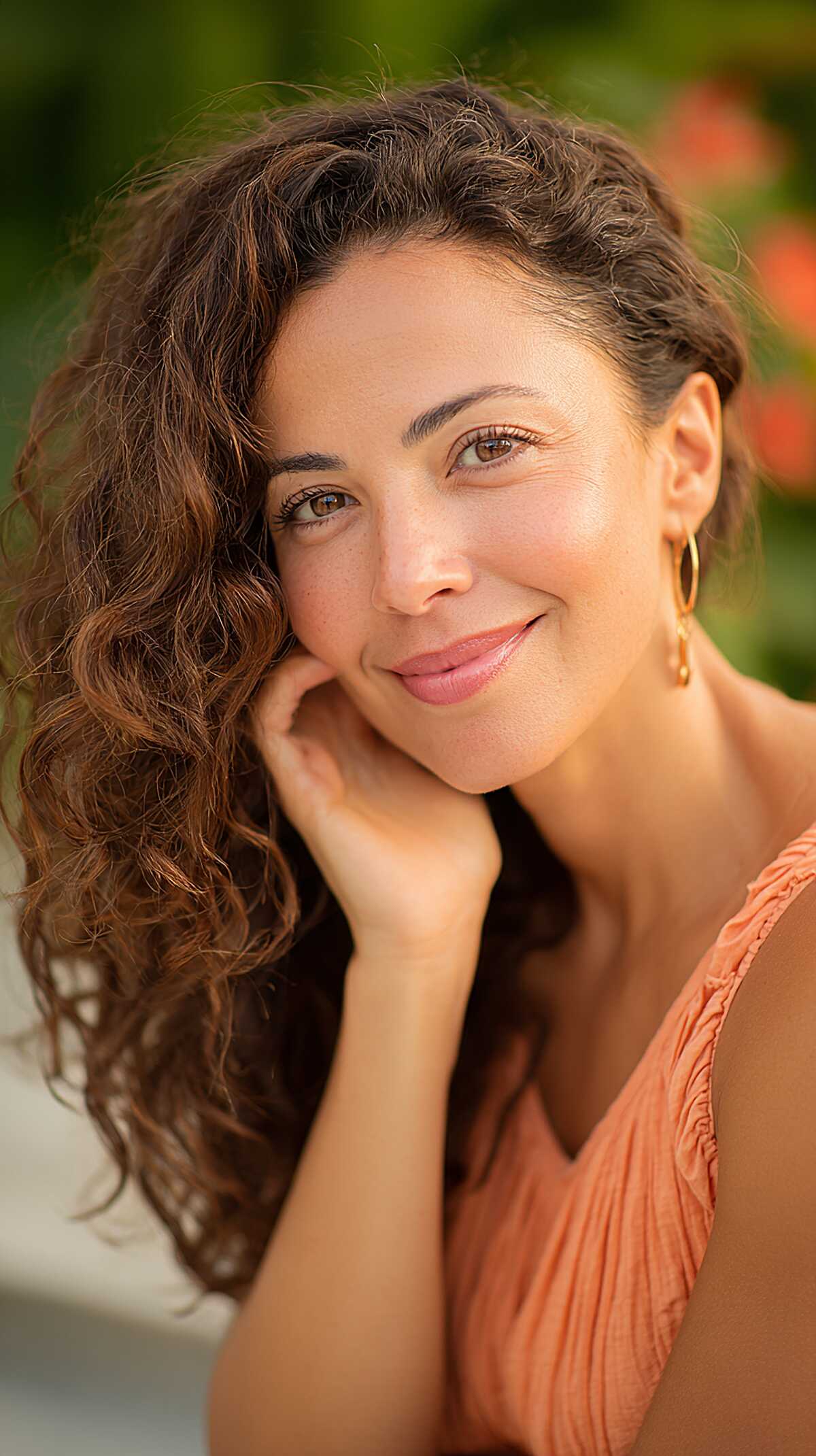 The Warm Brunette Long Curls with Natural Density