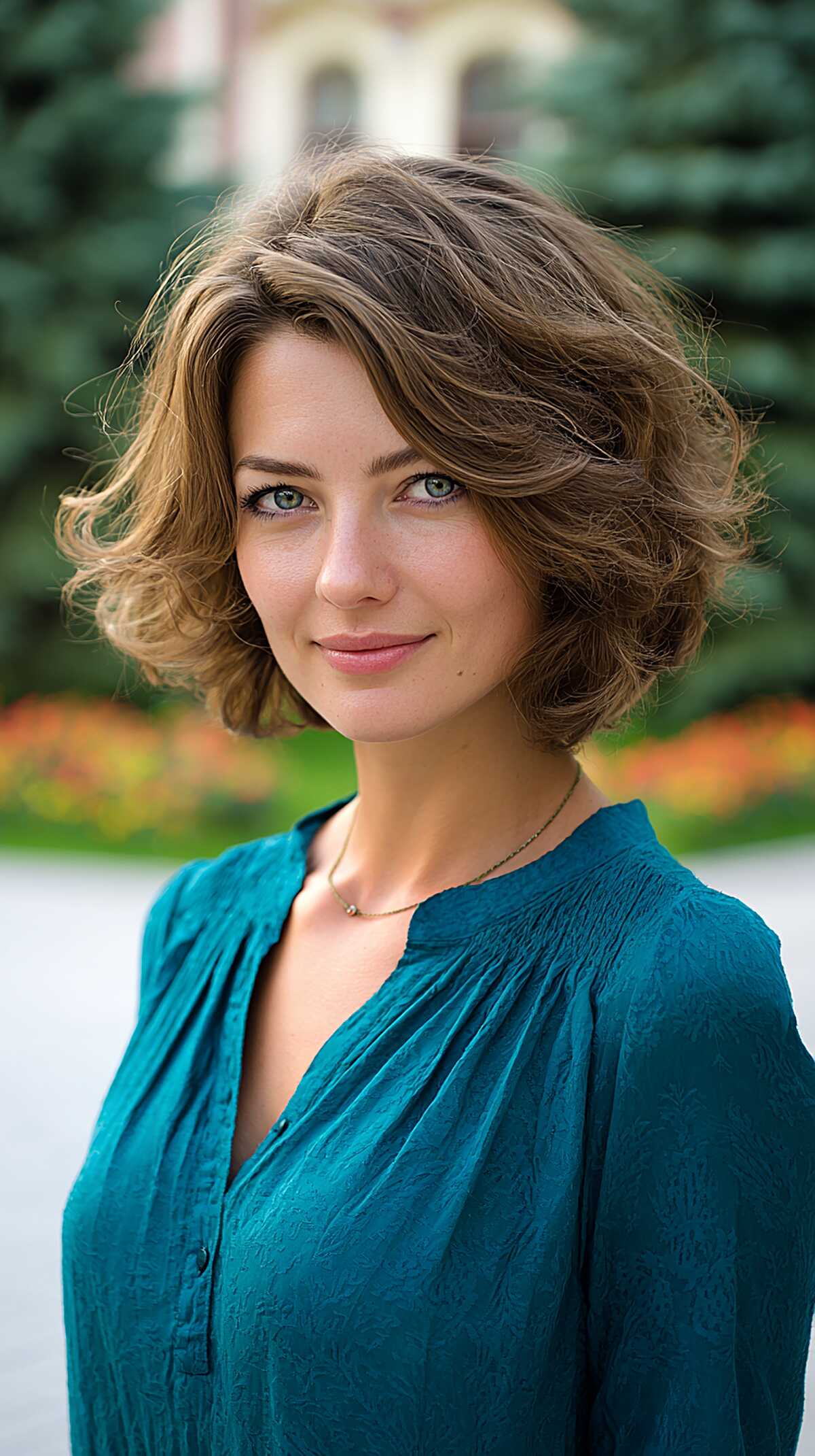 The Wavy Brunette Chin Bob with Natural Lift