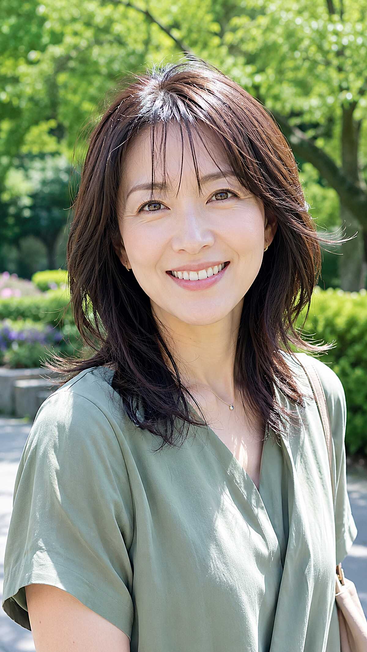 Windswept Brunette Shag with Feathered Layers and Thin Fringe