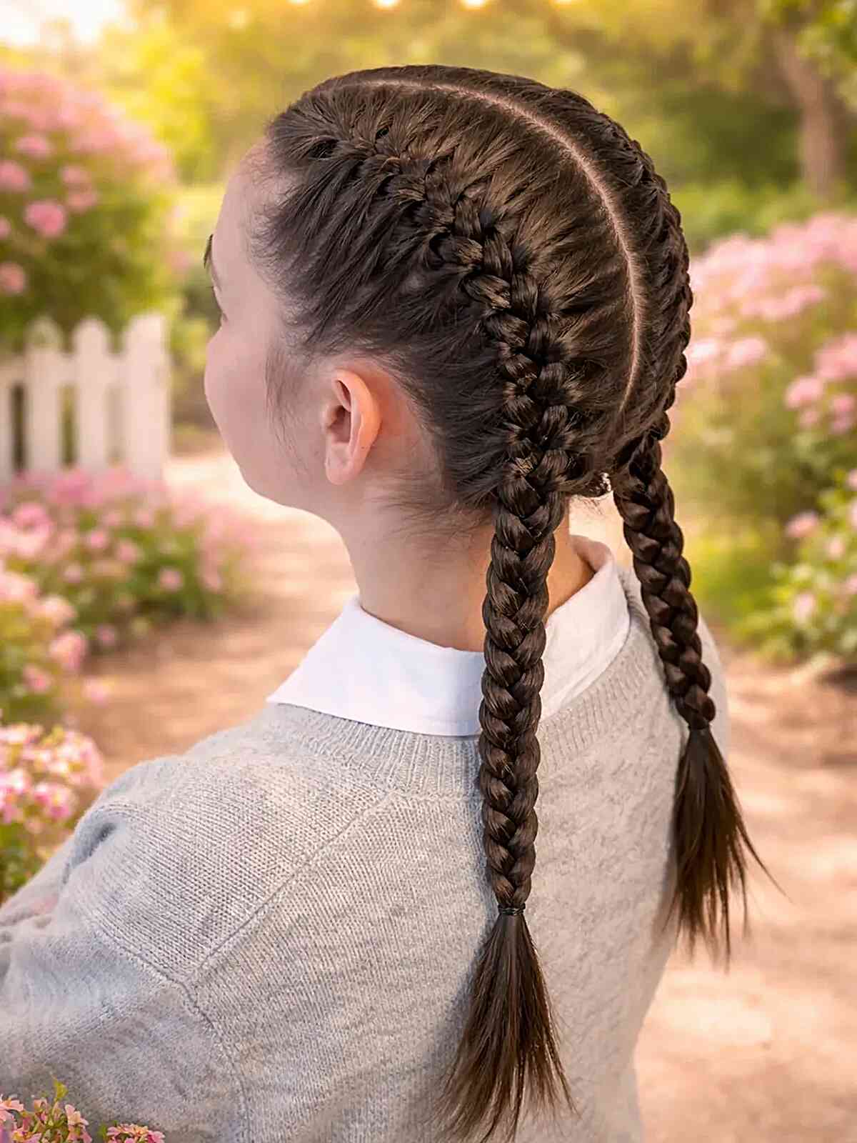 Classic Double French Braids