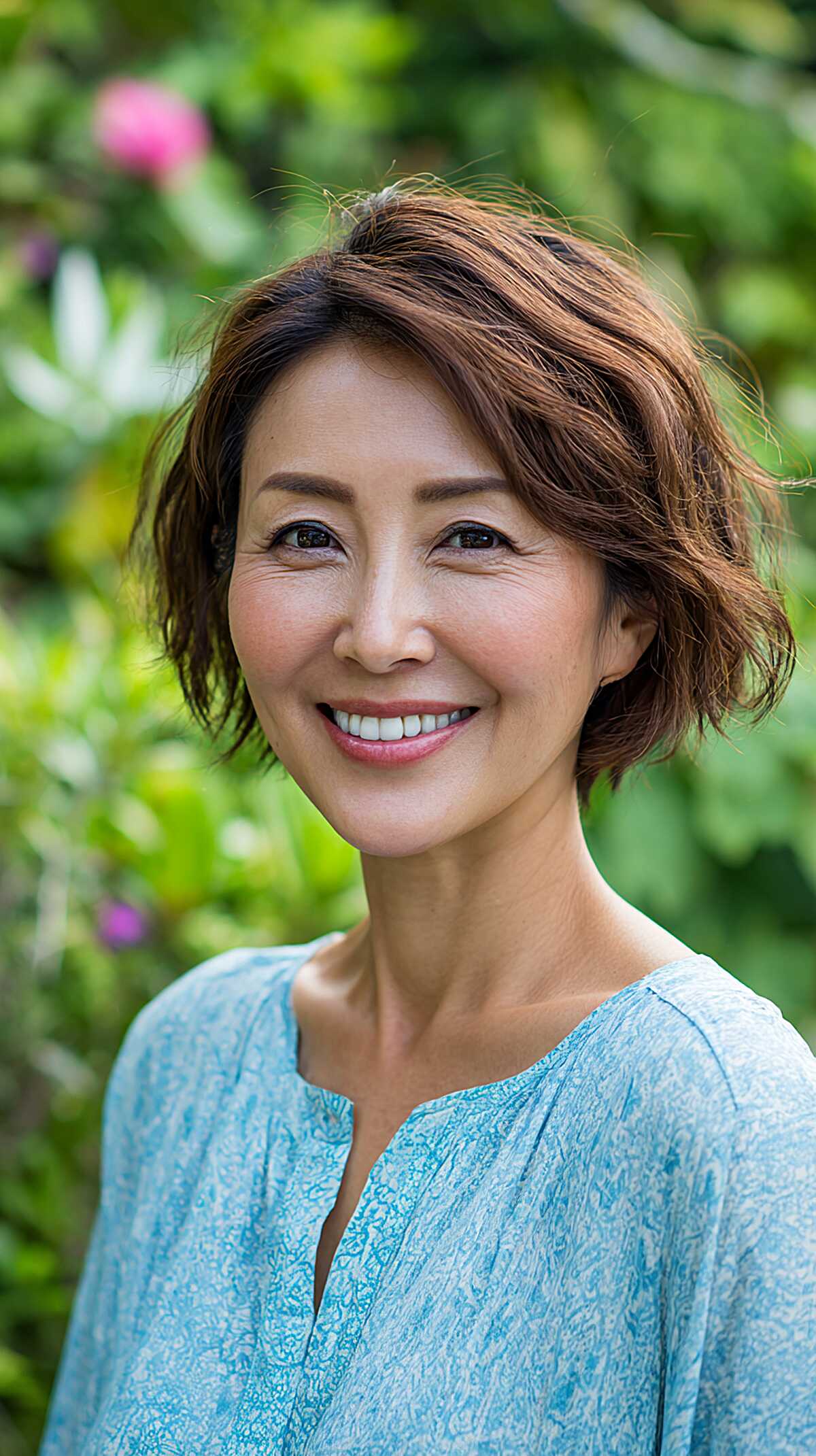 Copper-Kissed Ear-Length Bob with Razored Ends