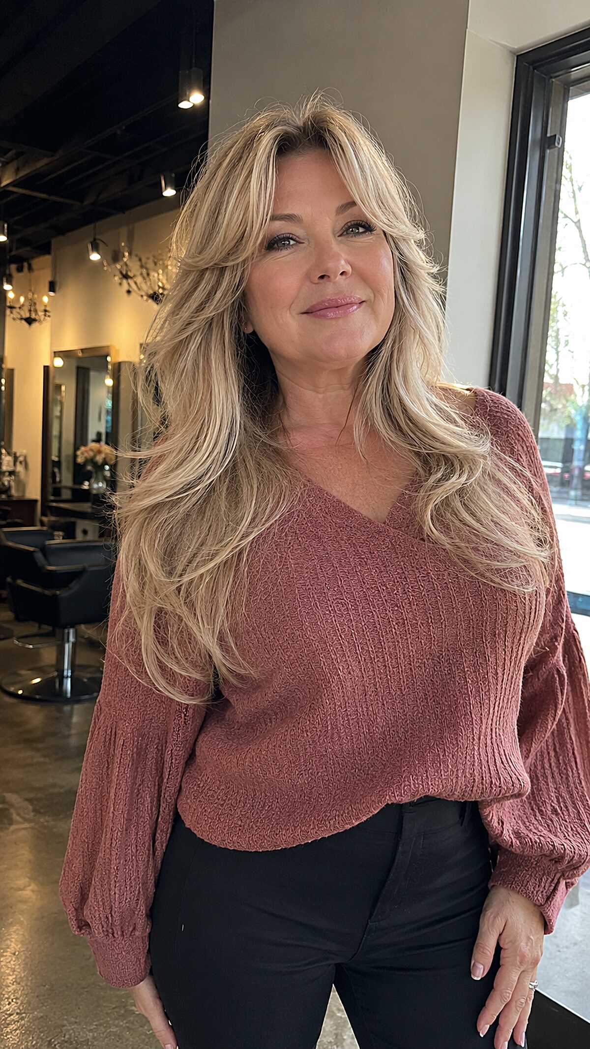 Golden Blonde Butterfly with Layered Volume and Rooted Dimension