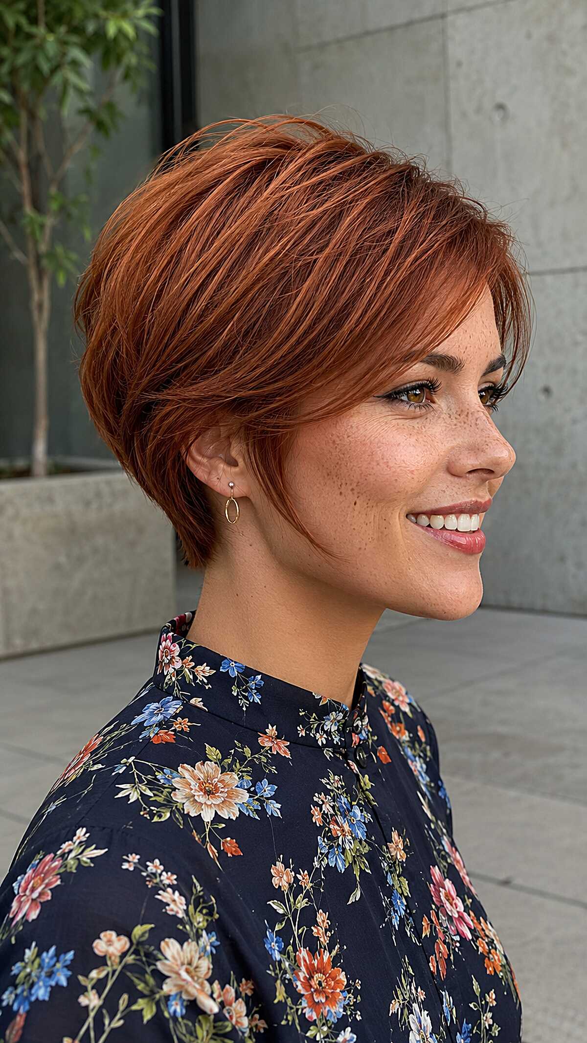 Bright copper feathered graduated pixie bob