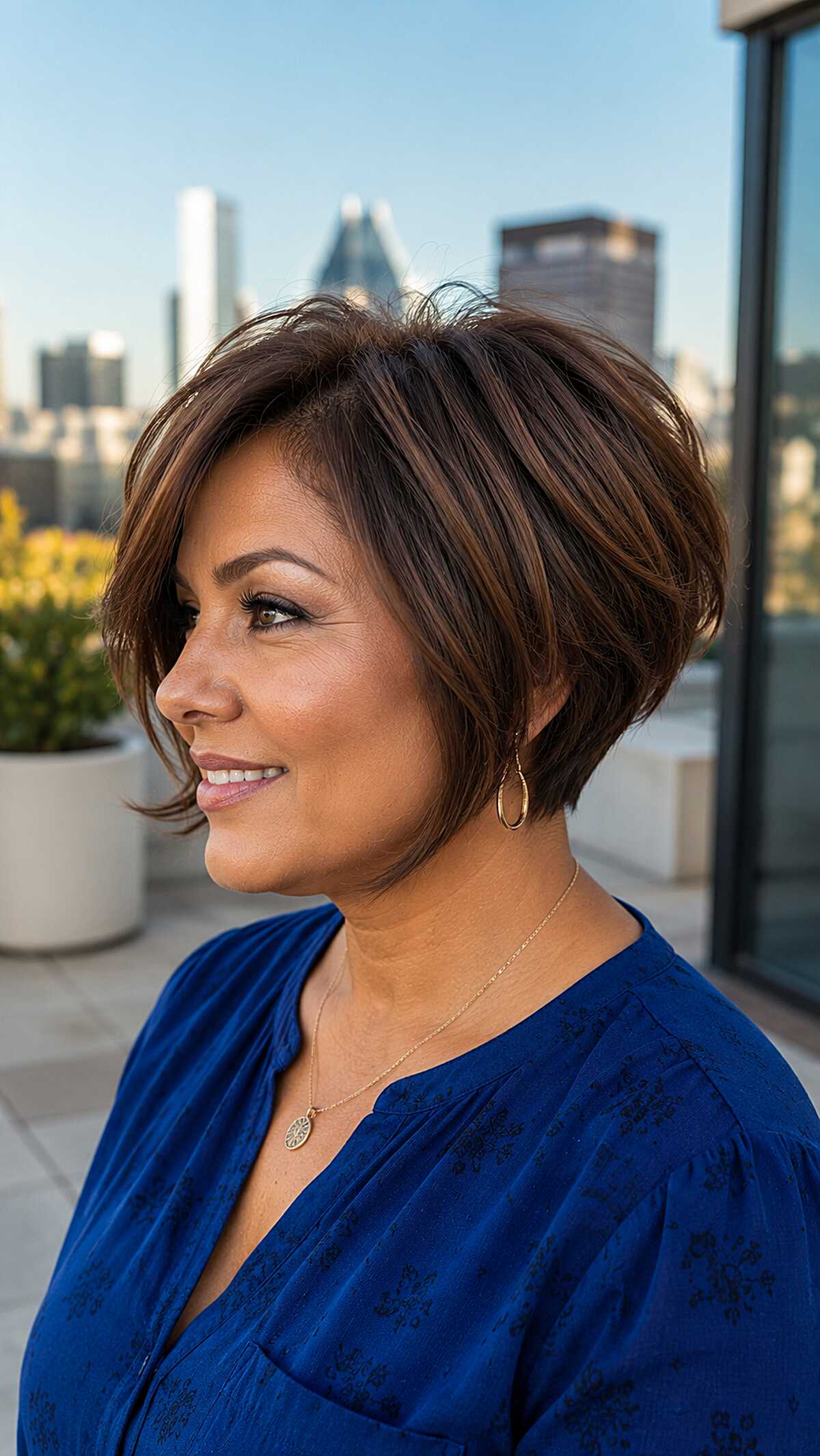 Warm chestnut rounded graduated pixie bob with movement
