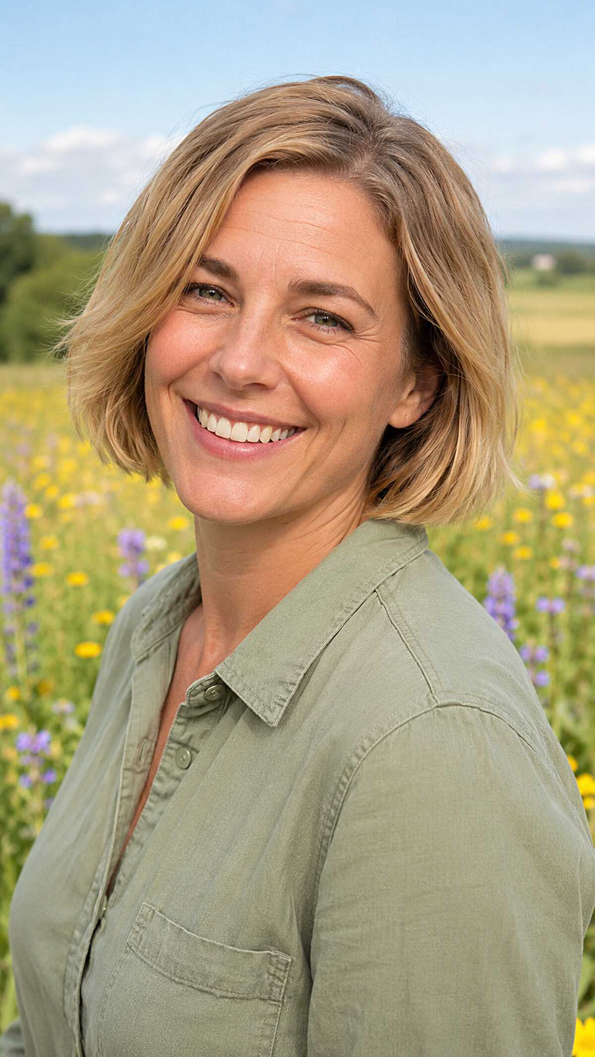 Lived-In Dark Blonde Bob with Natural Bend