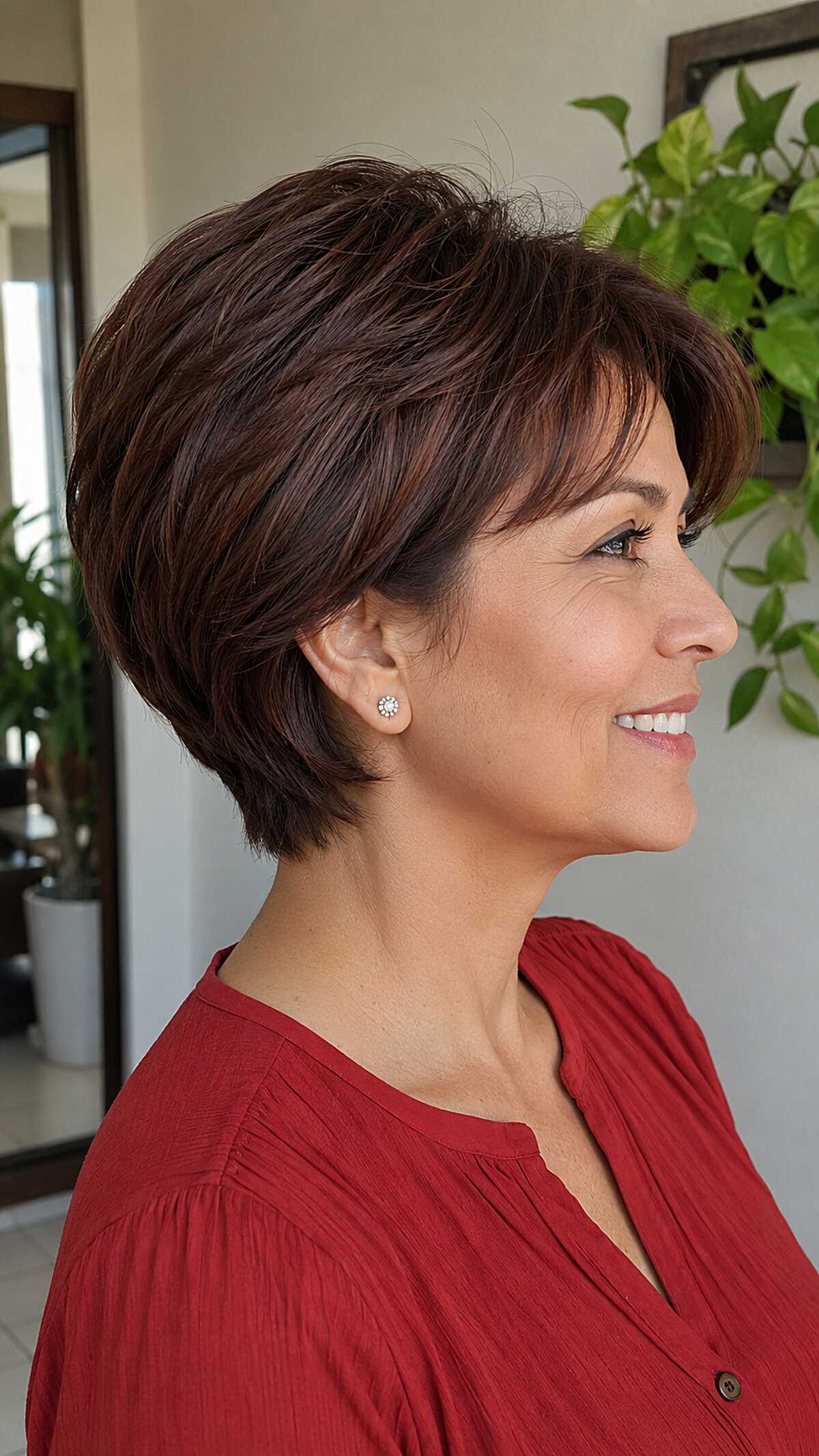 Rich Espresso Wedge with Layered Nape Texture