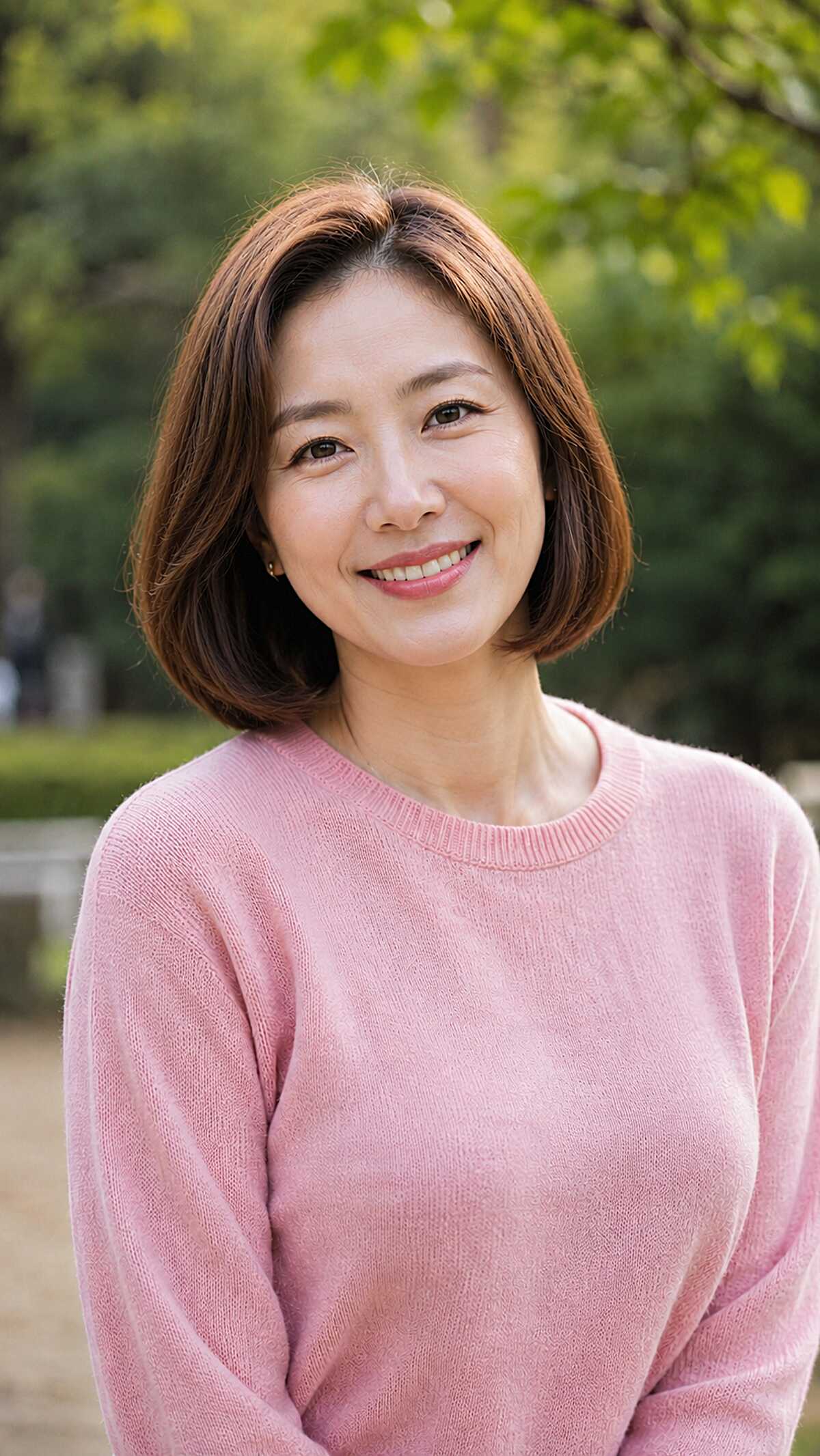 Soft Copper-Kissed Bob with a Deep Side Part