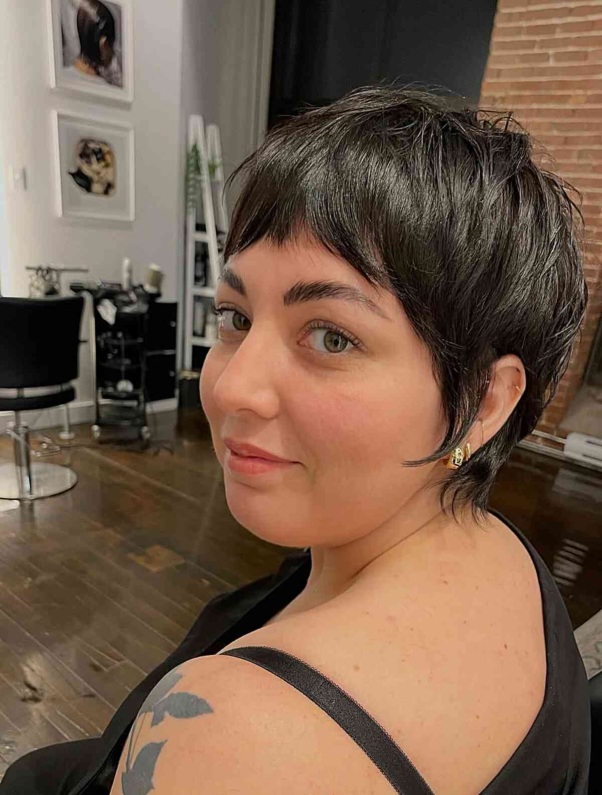 Trendy Short Shag with Playful Bangs