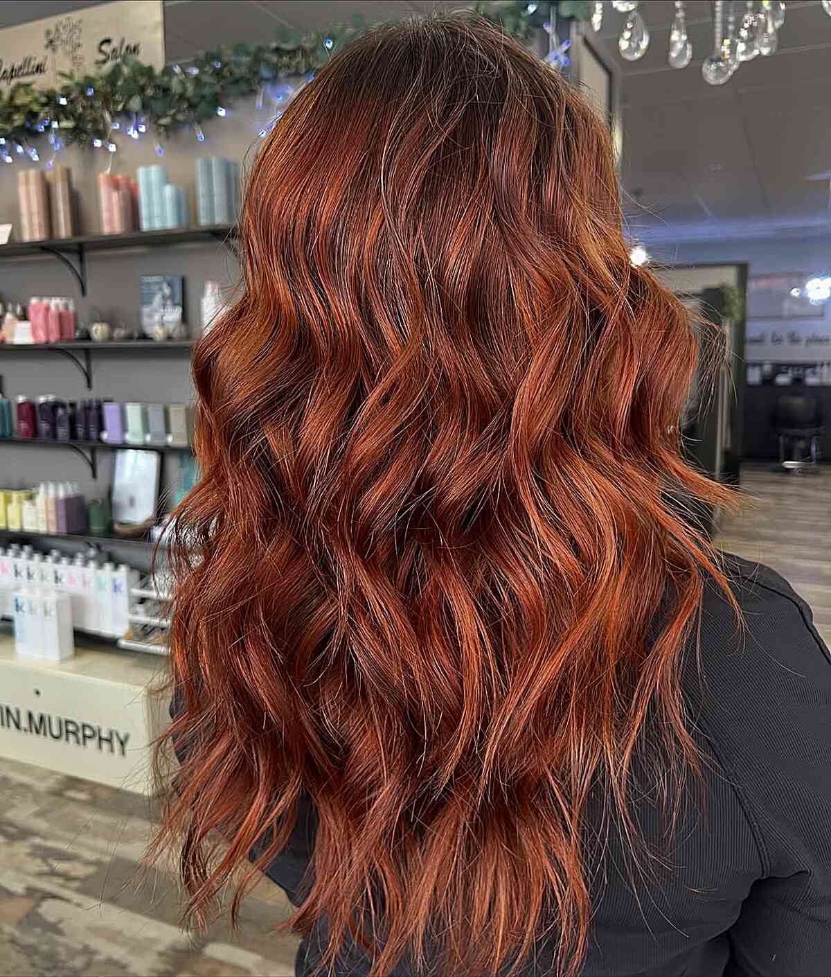 Vibrant Copper Waves with Layered Texture