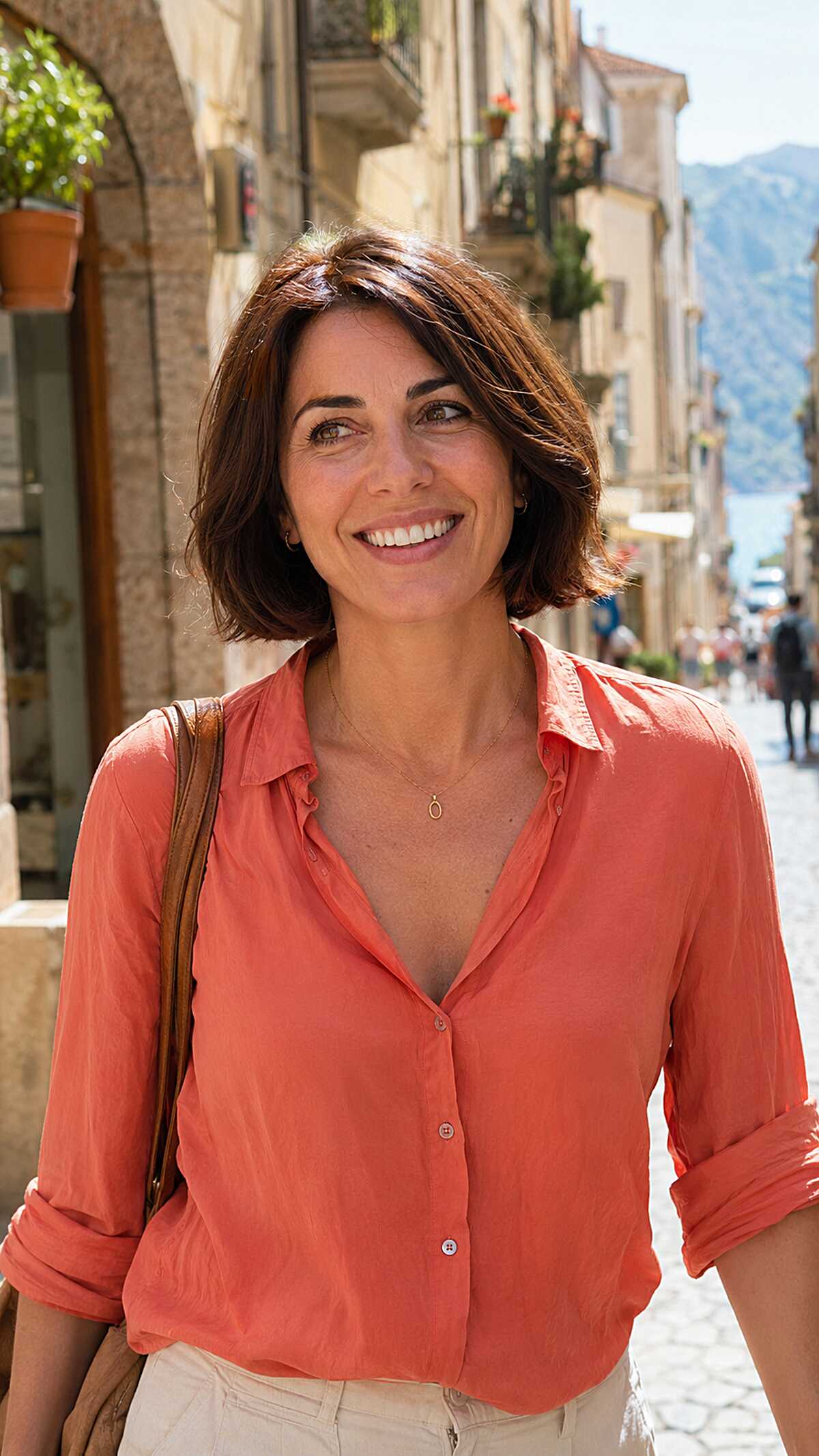 Warm Brunette Bob with Soft Interior Layers