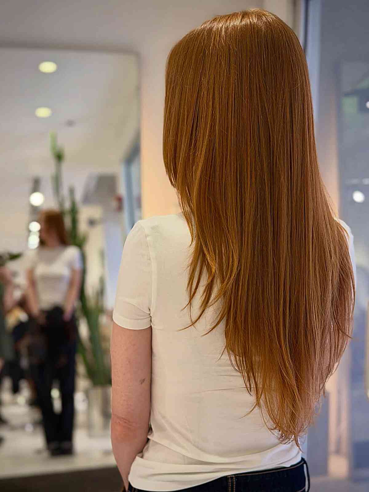 Long V-Cut Hair for Effortless Elegance