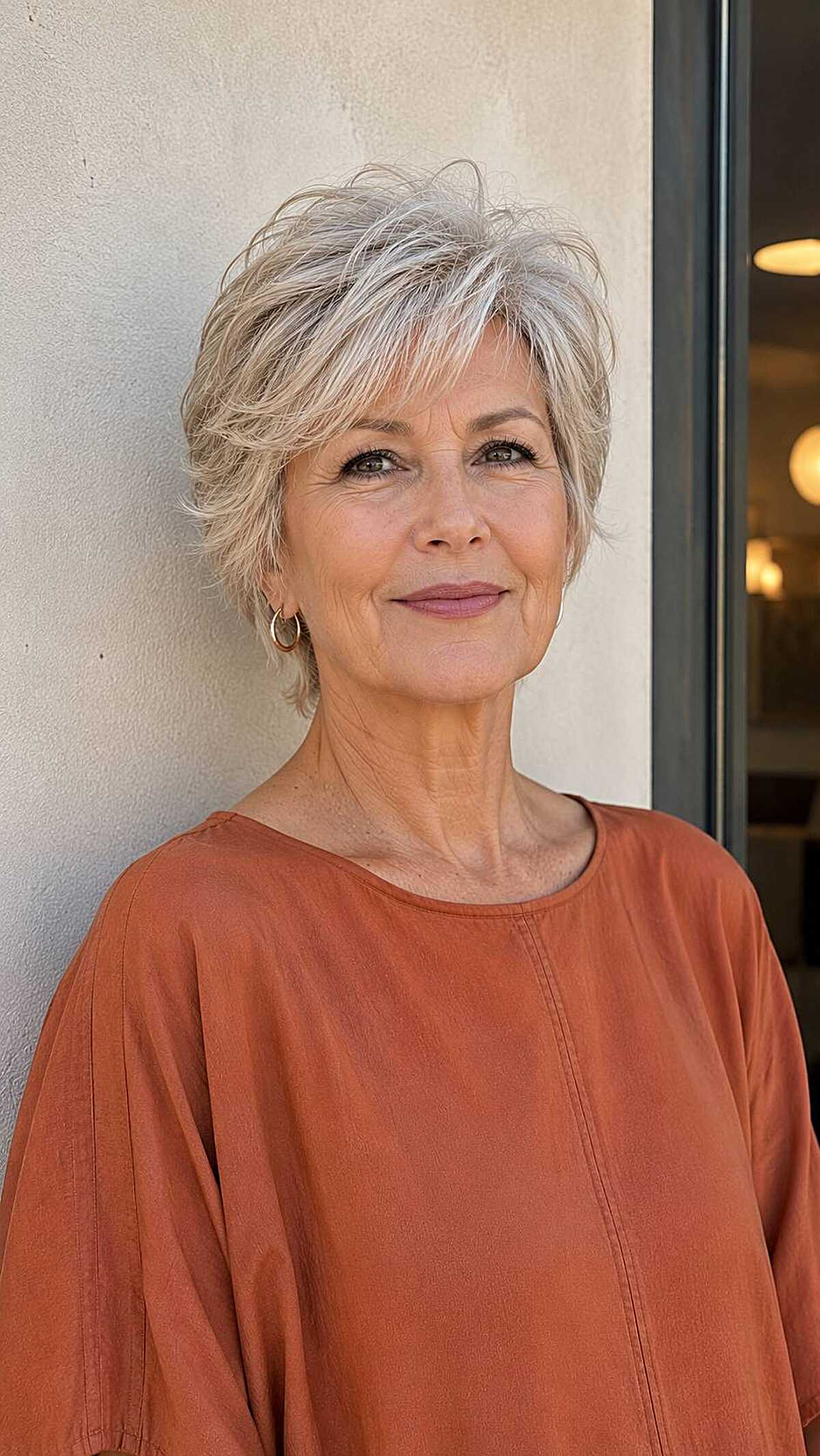 Ash blonde and silver bixie with breezy layers