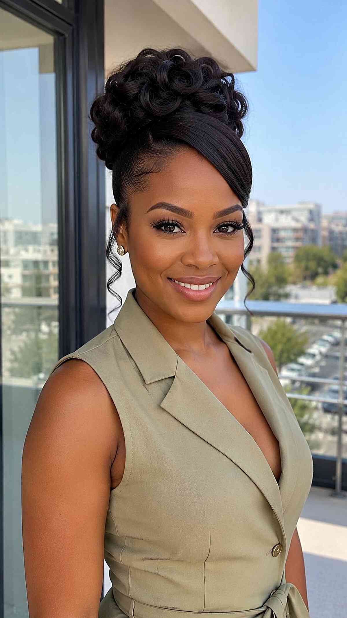 Elegant Curly Updo for Natural Hair