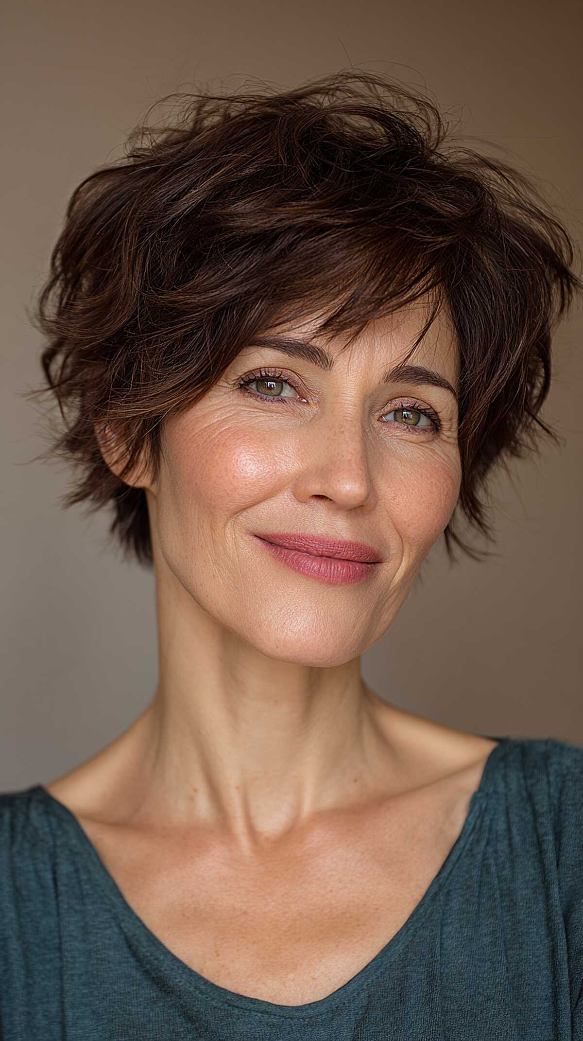 Espresso Brunette Pixie Bob with Untamed Crown Texture