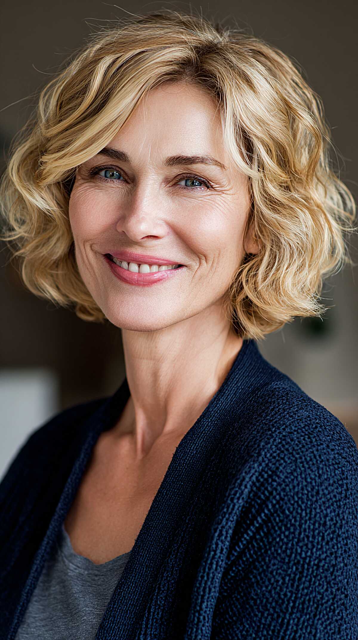 Golden Blonde Chin Bob with Natural Bend and Soft Layering