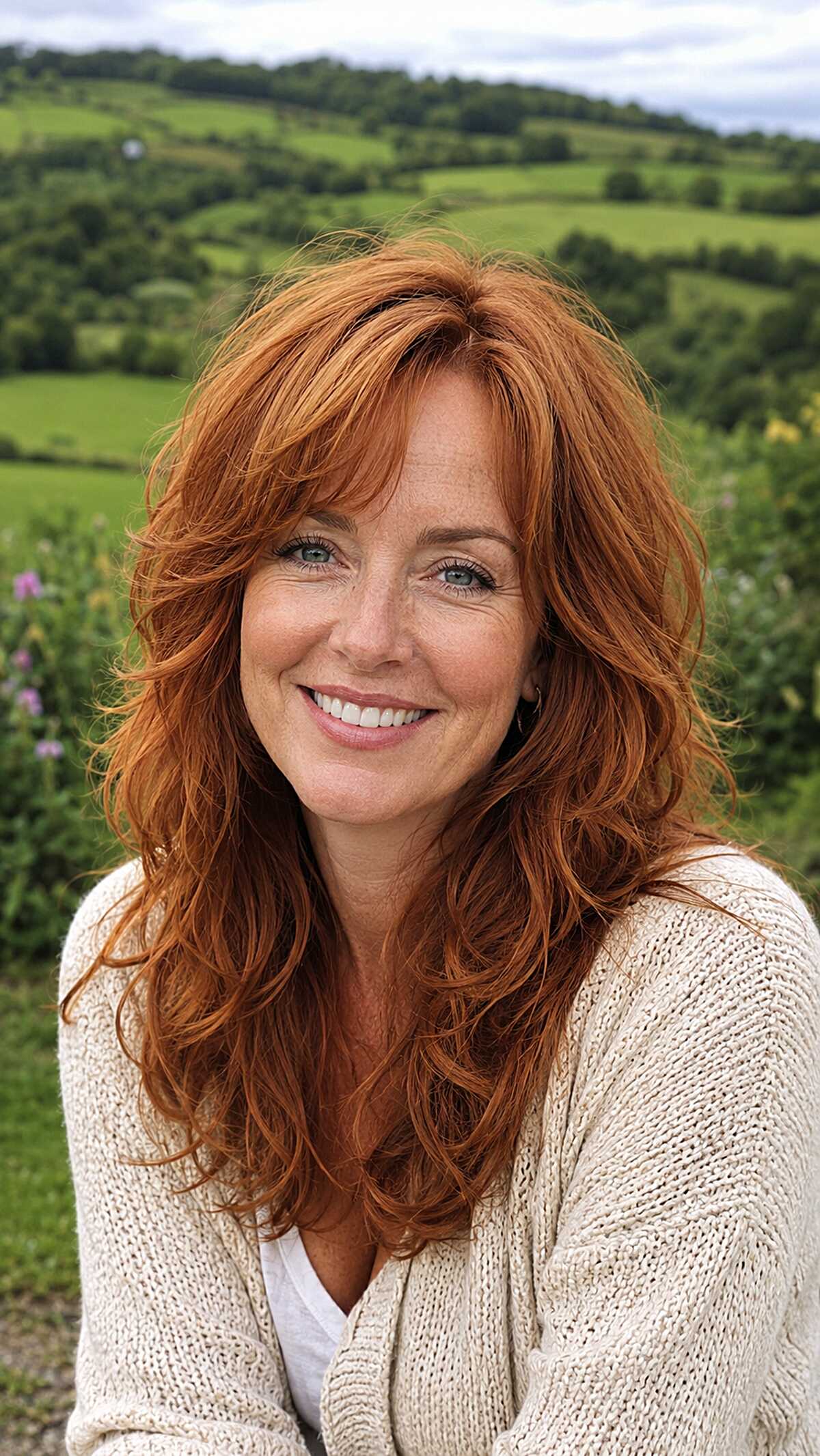 Loose Copper Red Wolf Cut with Natural Wave and Layered Volume