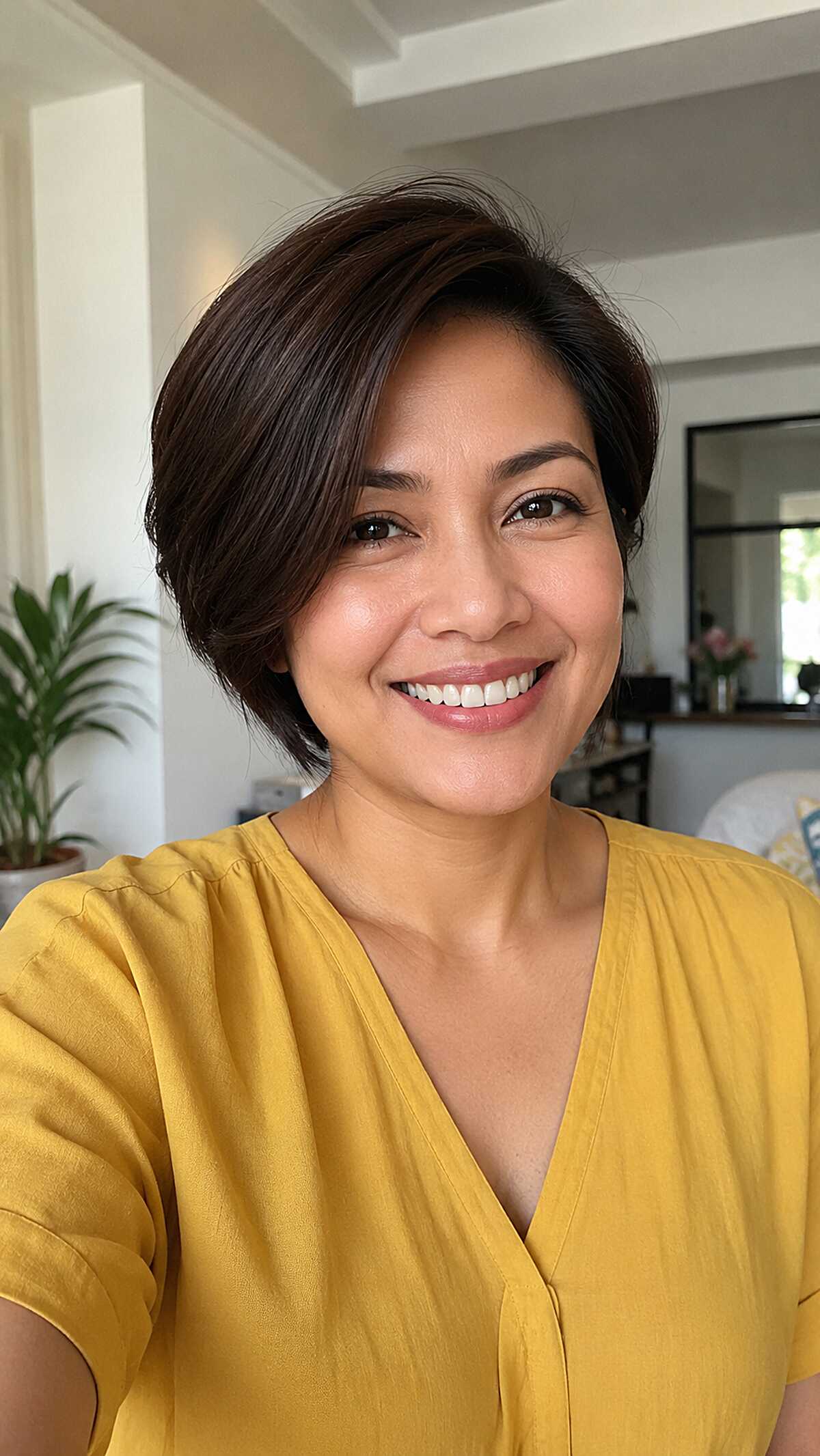 Side-Swept Short Bob with Tapered Nape
