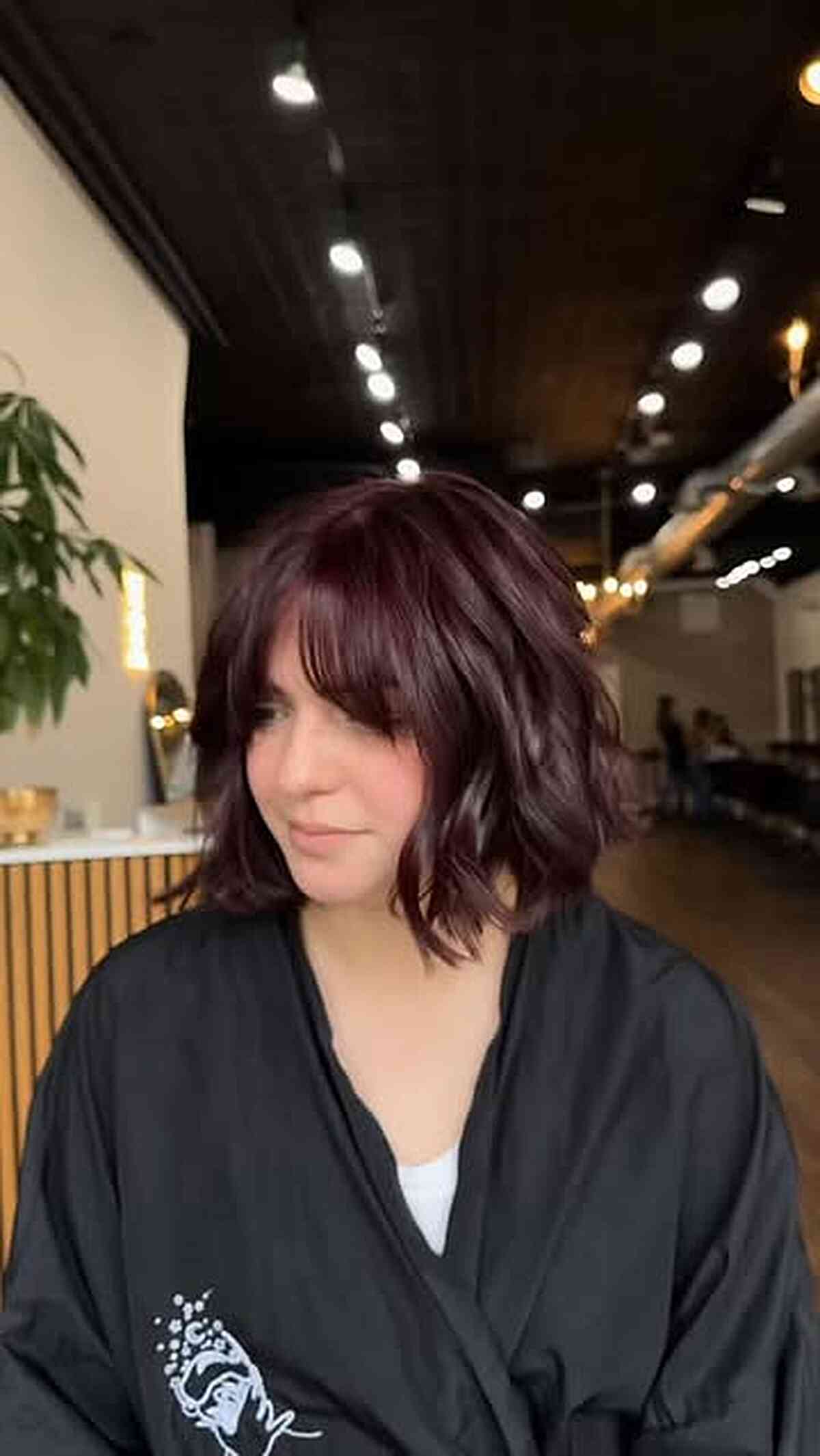 Textured Bob with Curtain Bangs