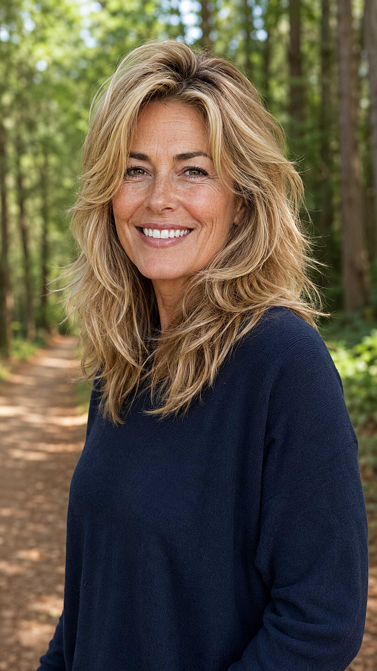Tousled Golden Blonde Wolf Cut with Rooted Dimension