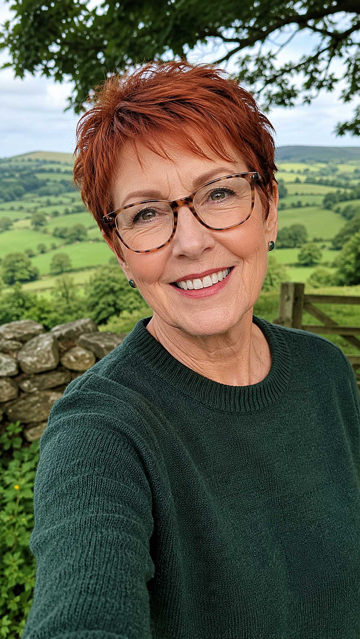 Choppy Copper Red Pixie With Piecey Crown