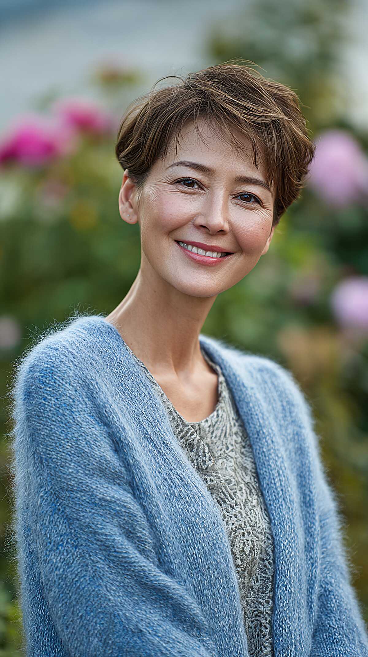 Feathered Pixie in Warm Brunette