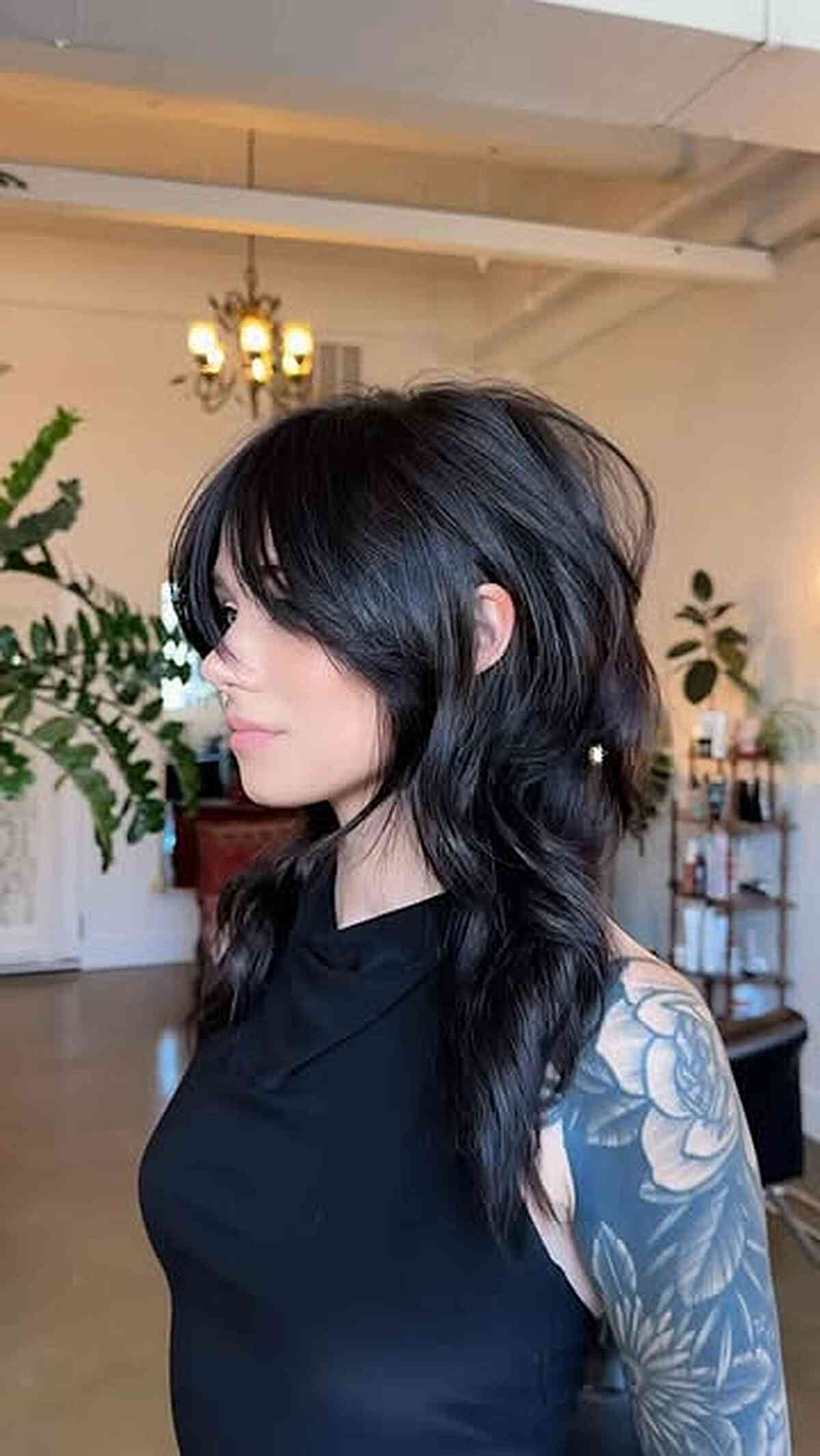 Long Shag with Curtain Bangs