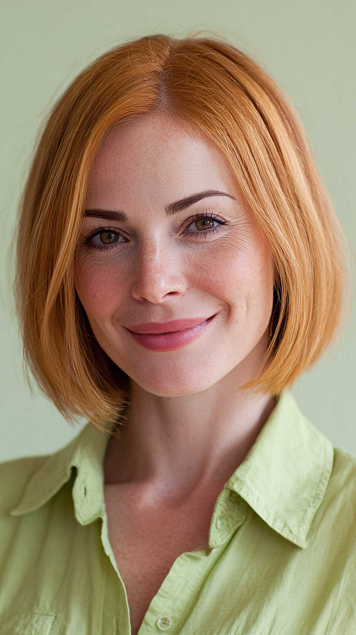 Soft Peach Copper Box Bob with Natural Movement