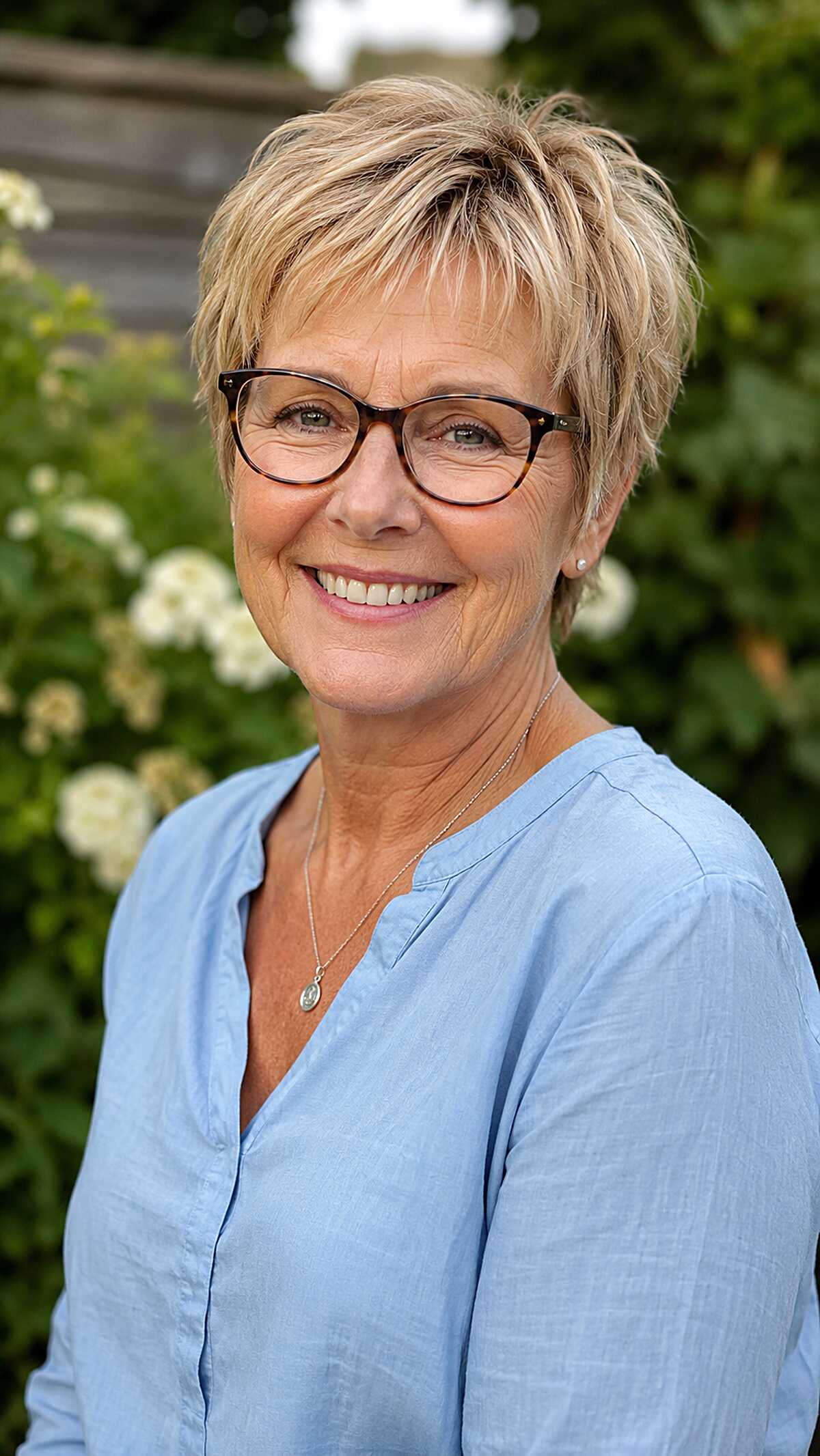 Textured Warm Blonde Pixie With Feathered Top