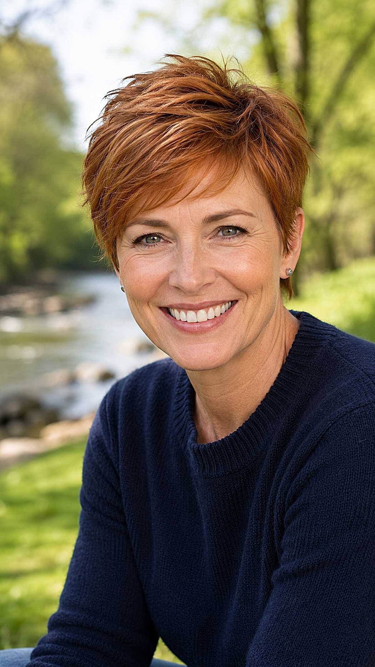 Windswept Ginger Pixie with Piece-y Crown Lift