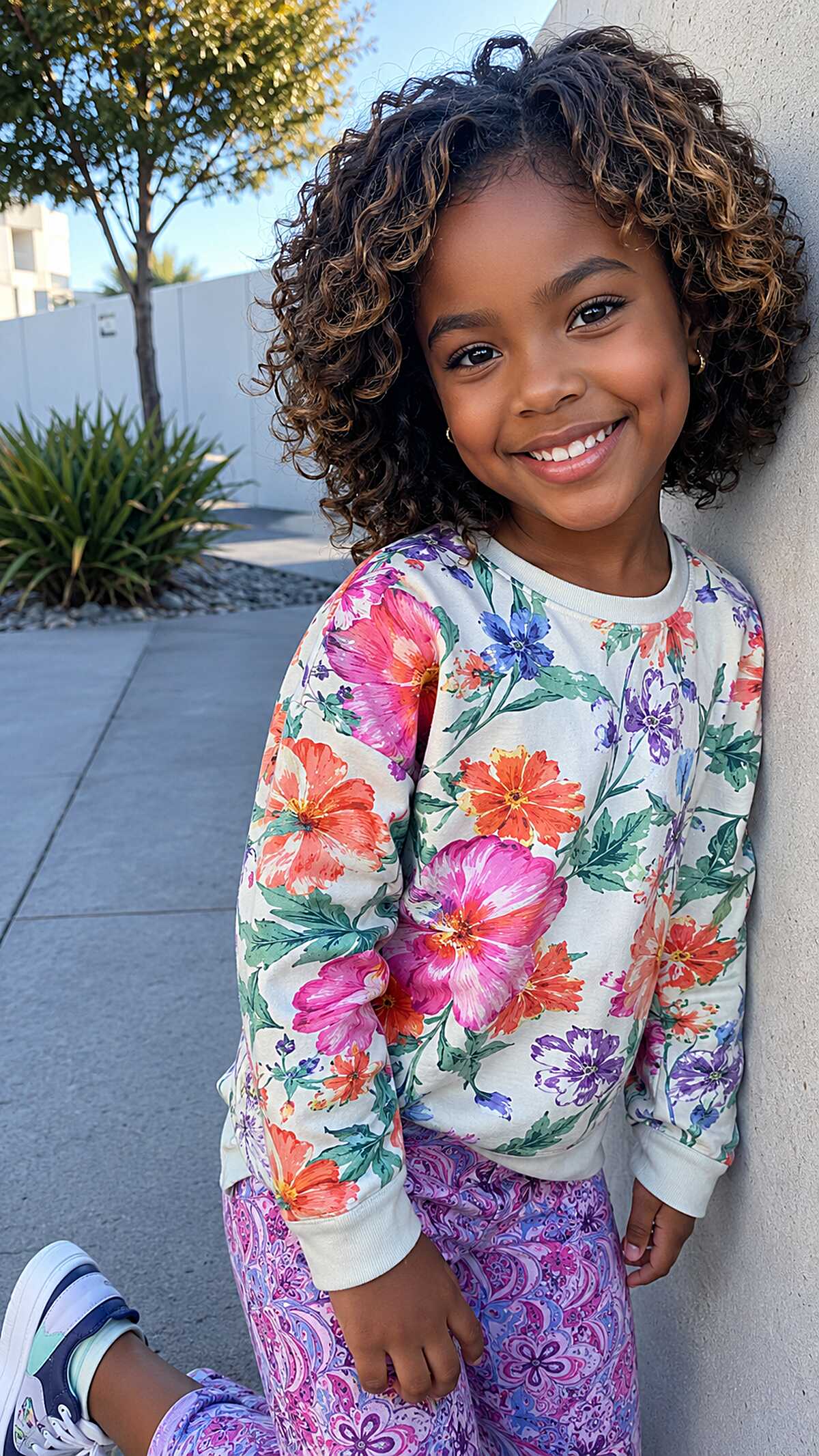 Chin-Length Curly Bob with Sun-Kissed Caramel Highlights