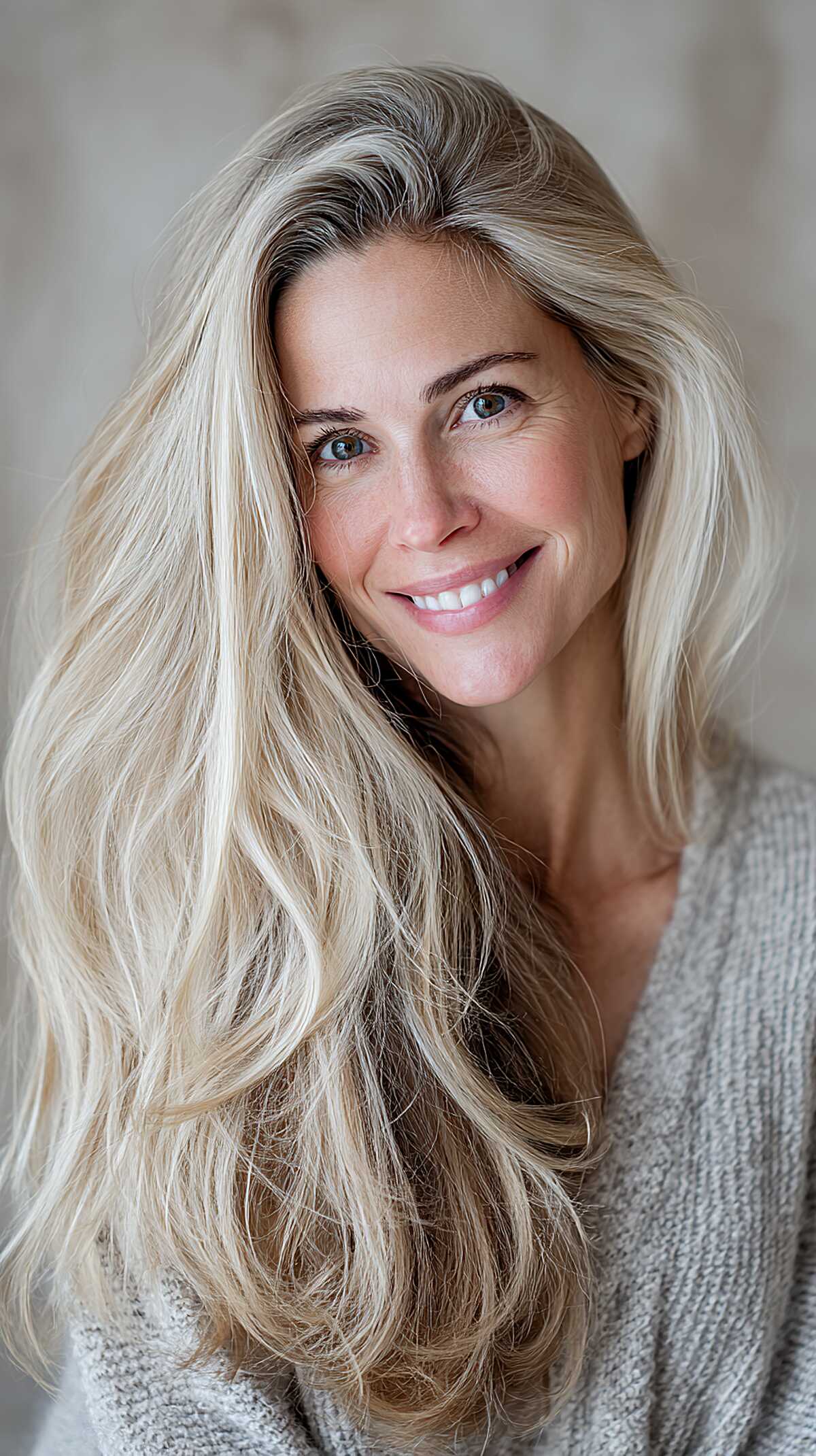Platinum and Sand Feathered Layers with Beachy Roughness