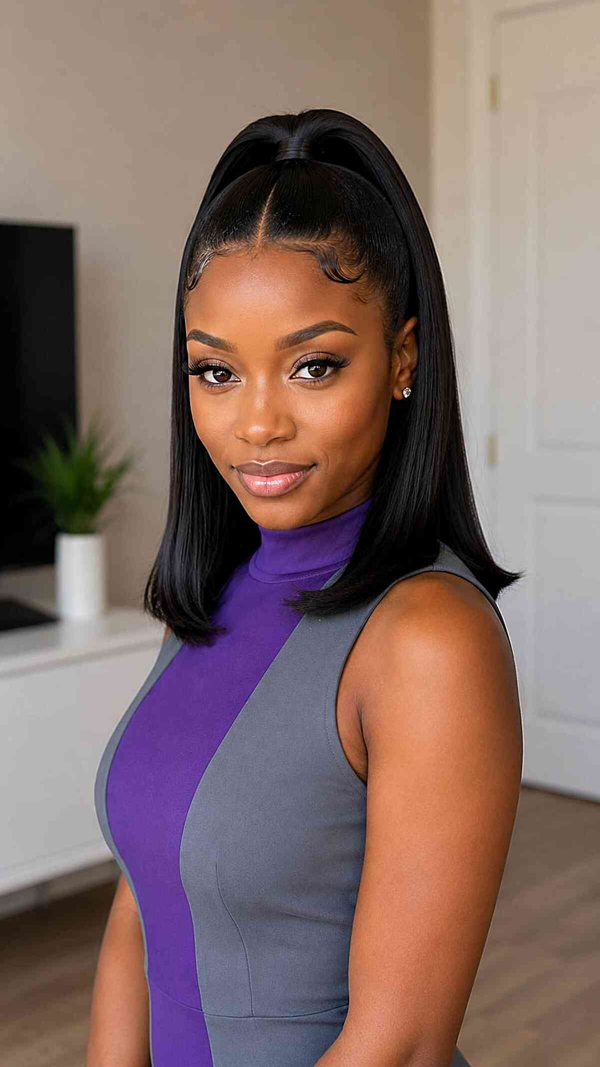 Sleek High Ponytail with Smooth Finish