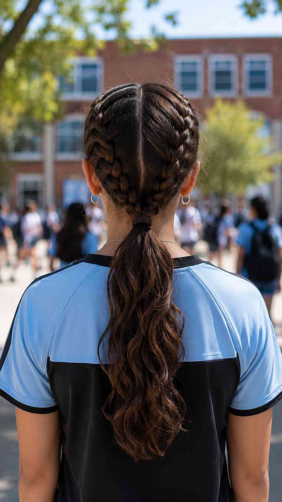 Stylish Double Dutch Braids with Loose Waves