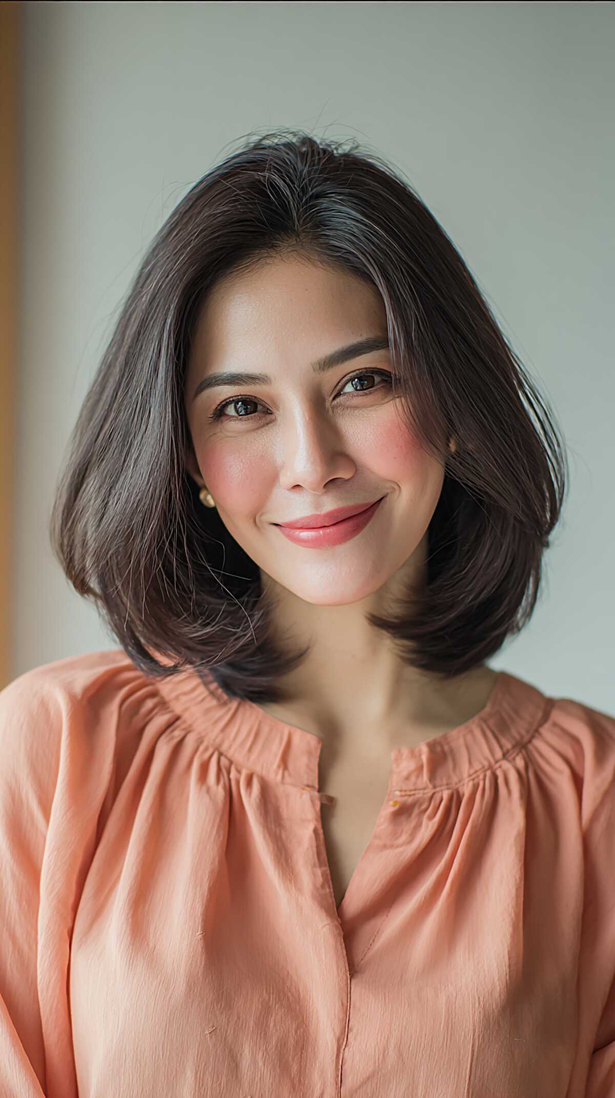 Layered Collarbone Bob with Inward-Turning Ends