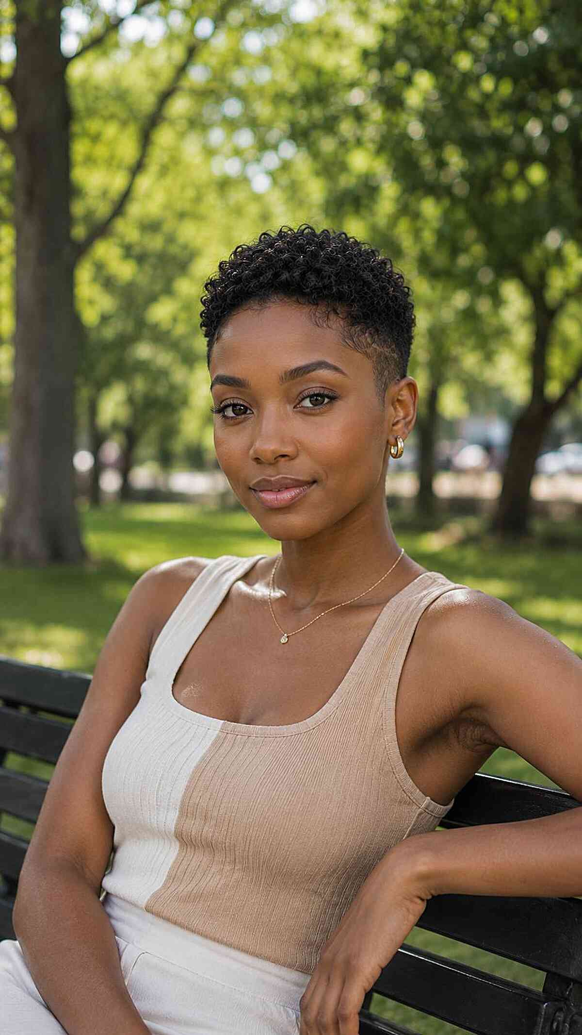 Natural Tapered Cut with Defined Curls