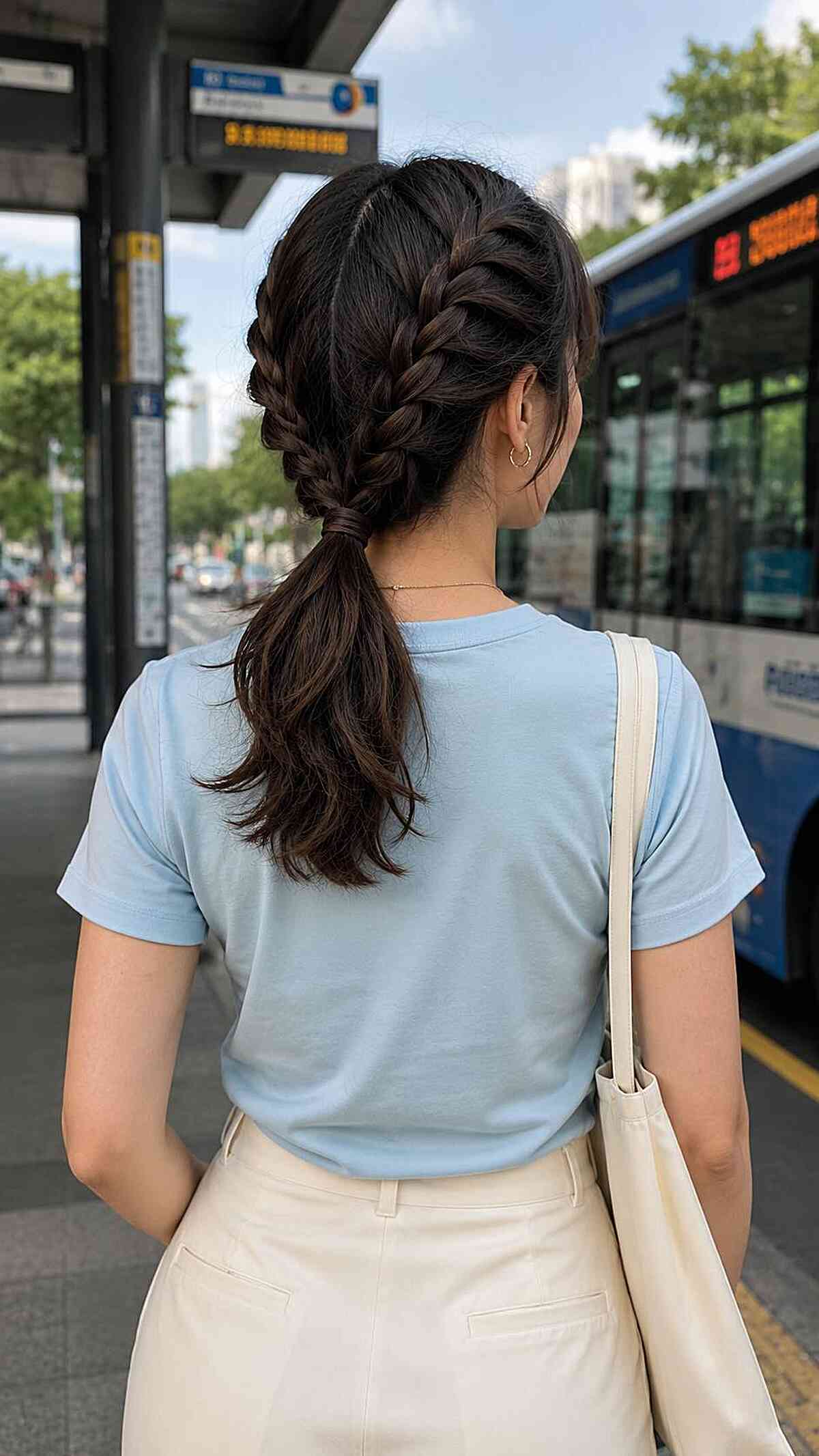 Stylish Double Braided Ponytail