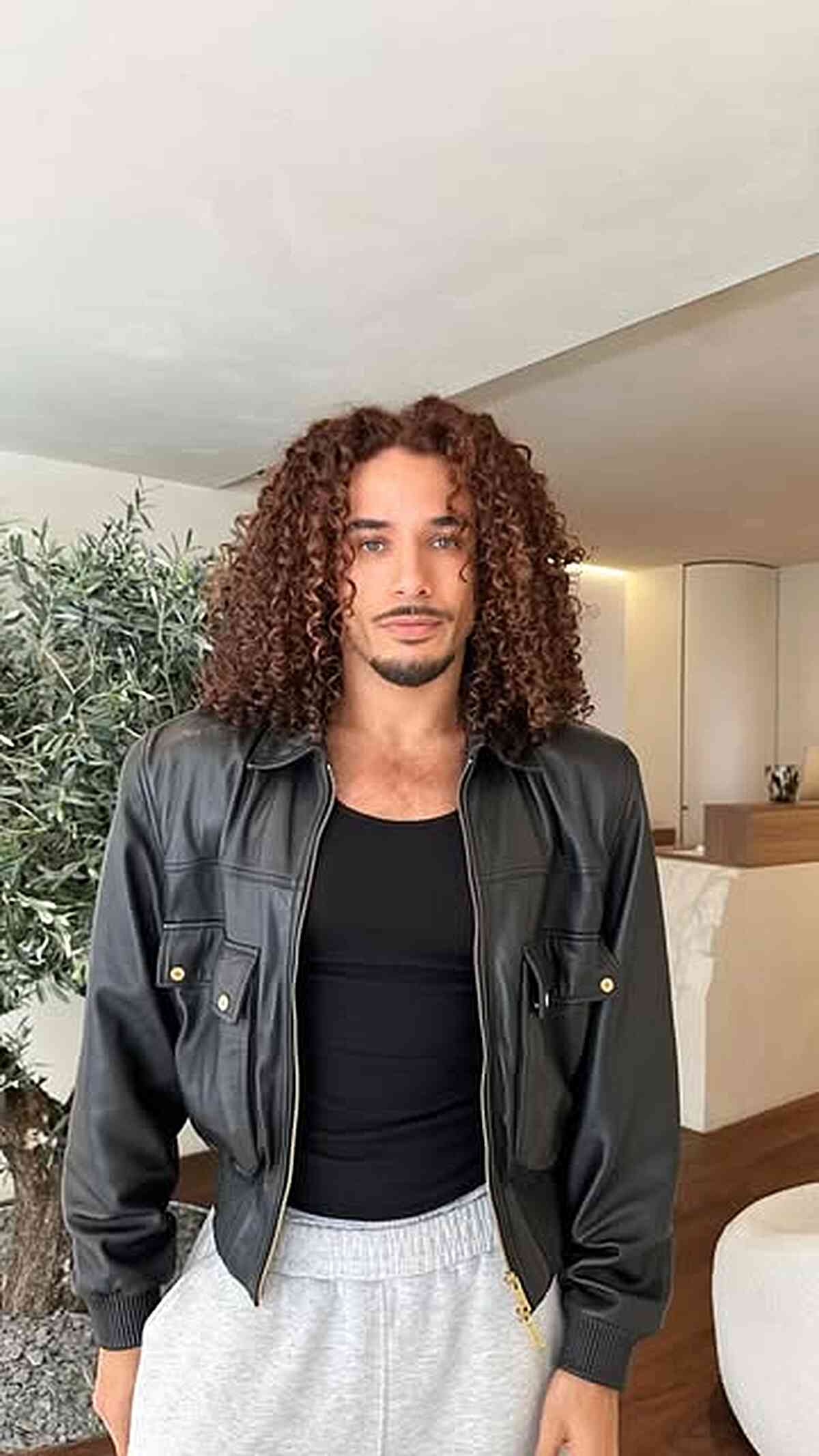 Stylish Long Curly Hairstyle for Men