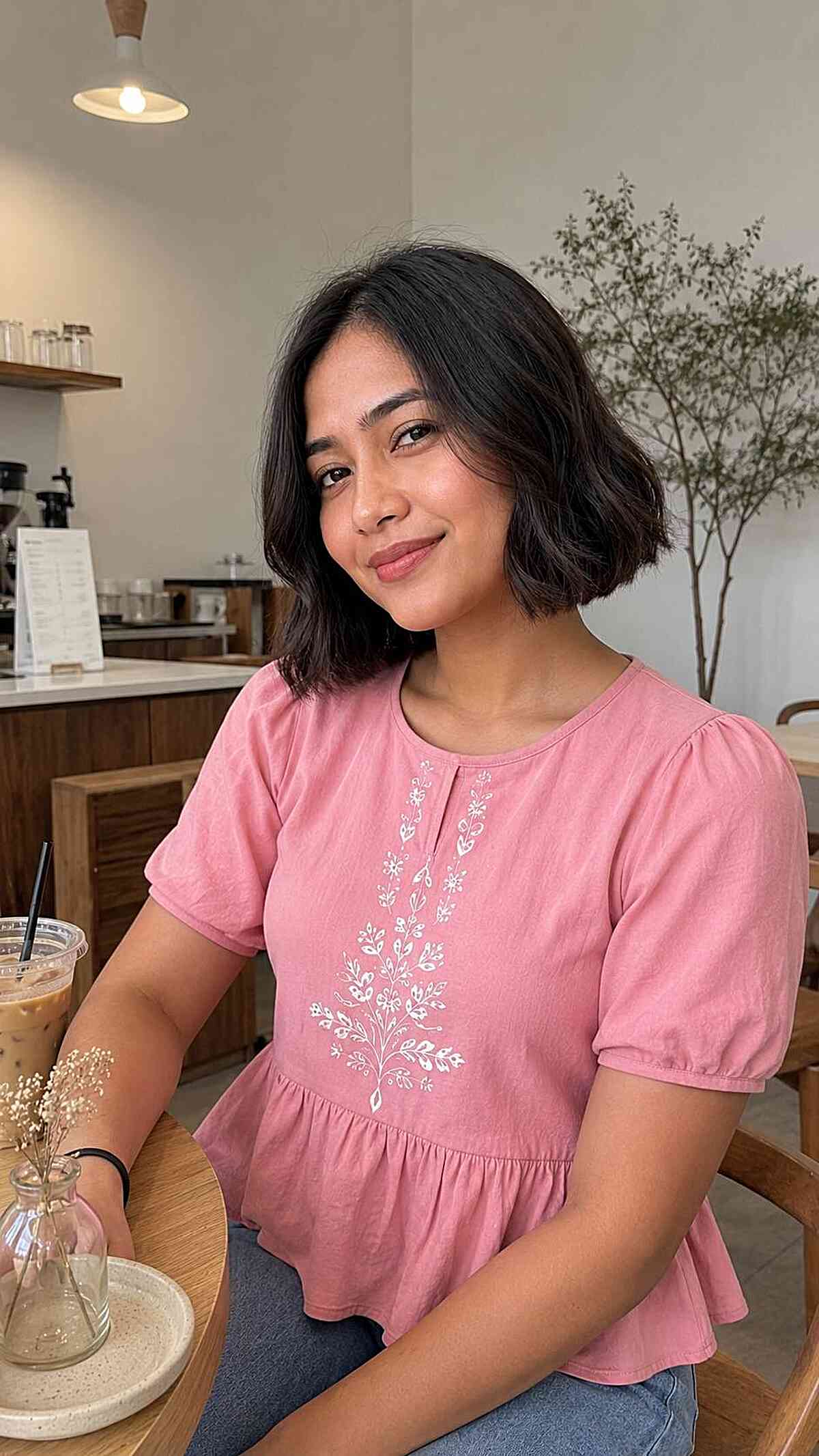 Chin Length Blunt Bob with Soft Waves