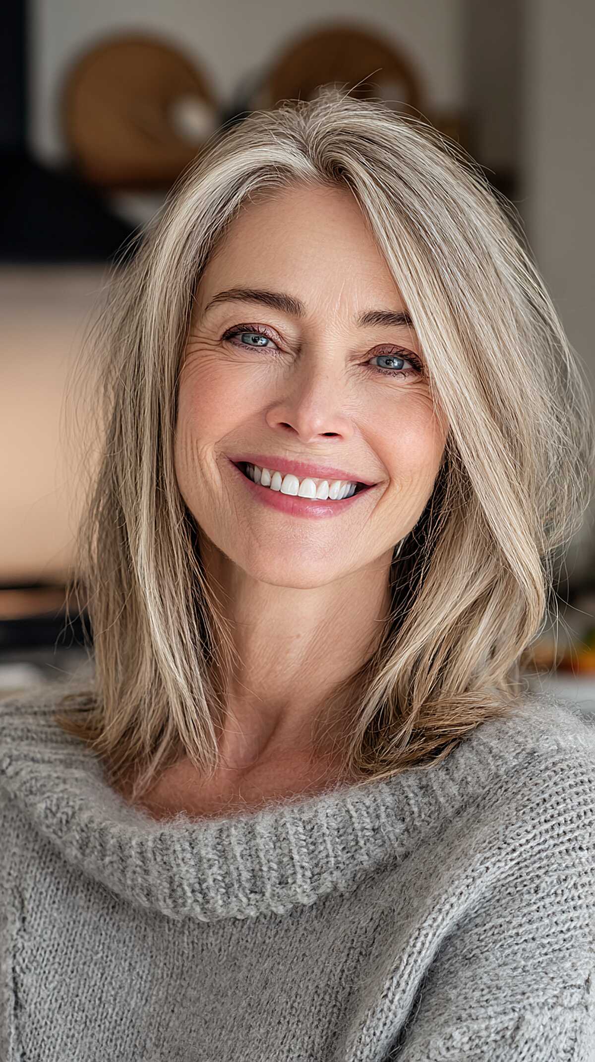 Cool Ash Blonde Collarbone Lob with Soft Internal Layers