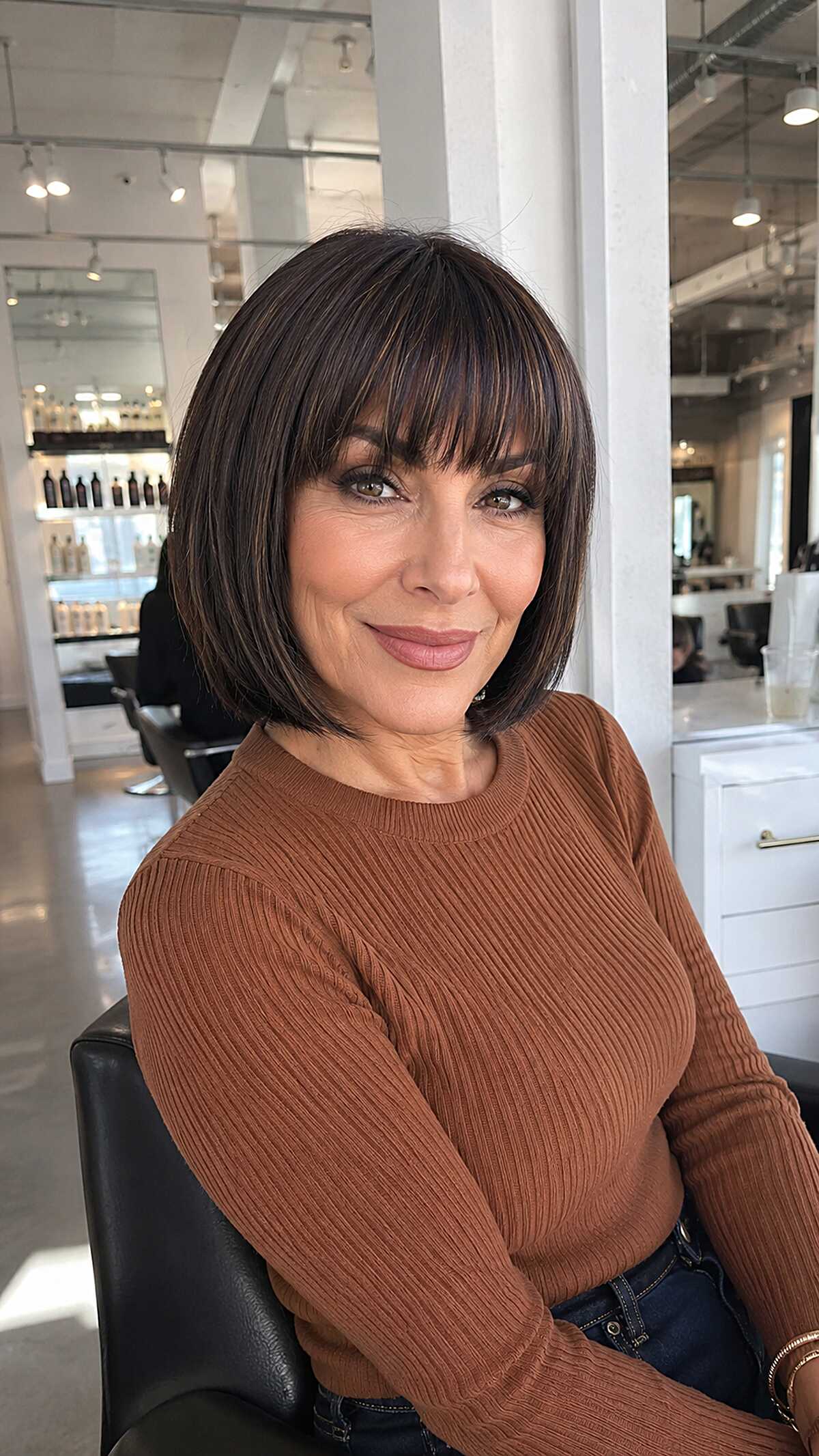 Dark Chocolate Bob with Seamless Fringe