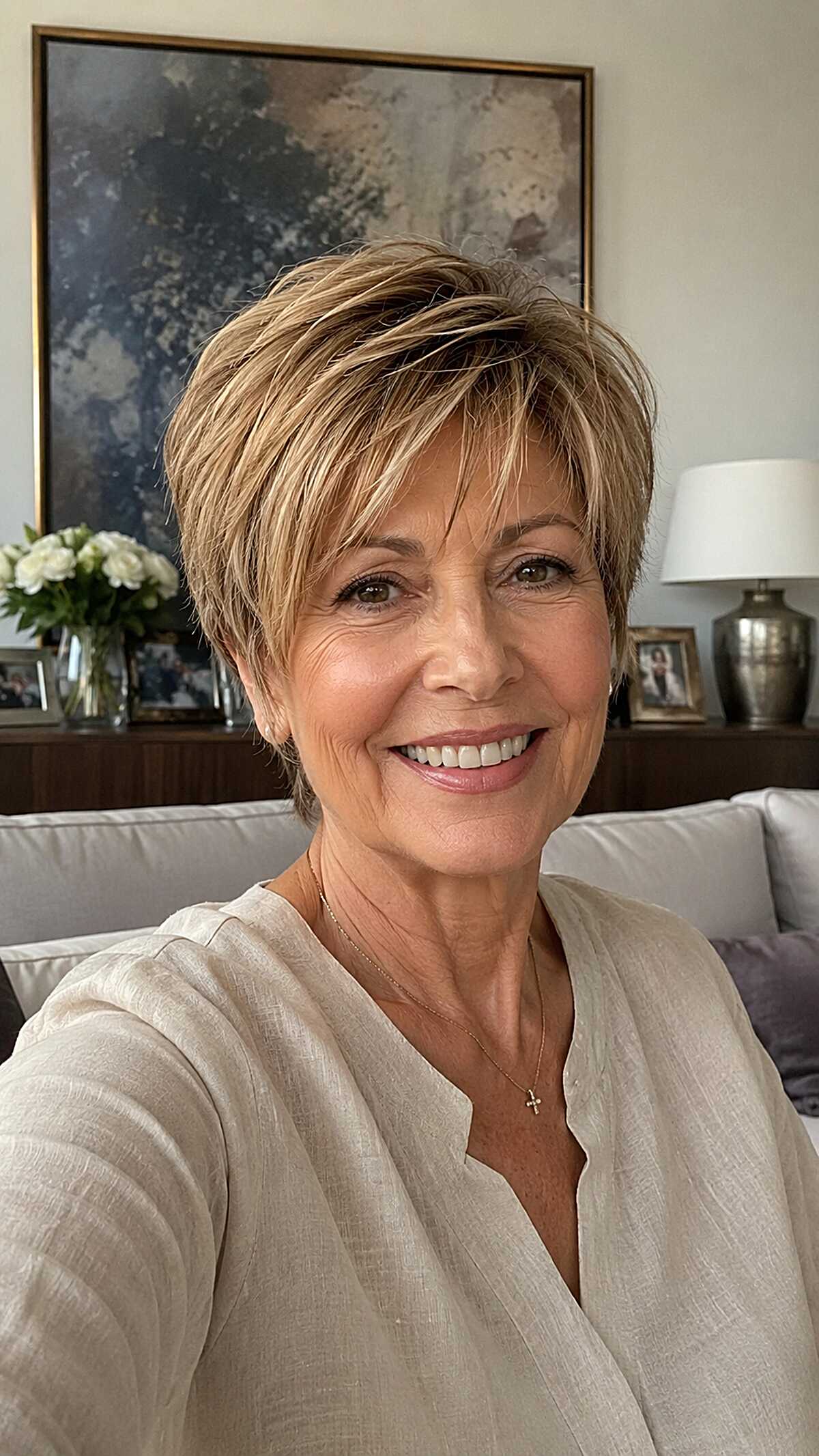 Feathered Pixie with Swept Side Bangs