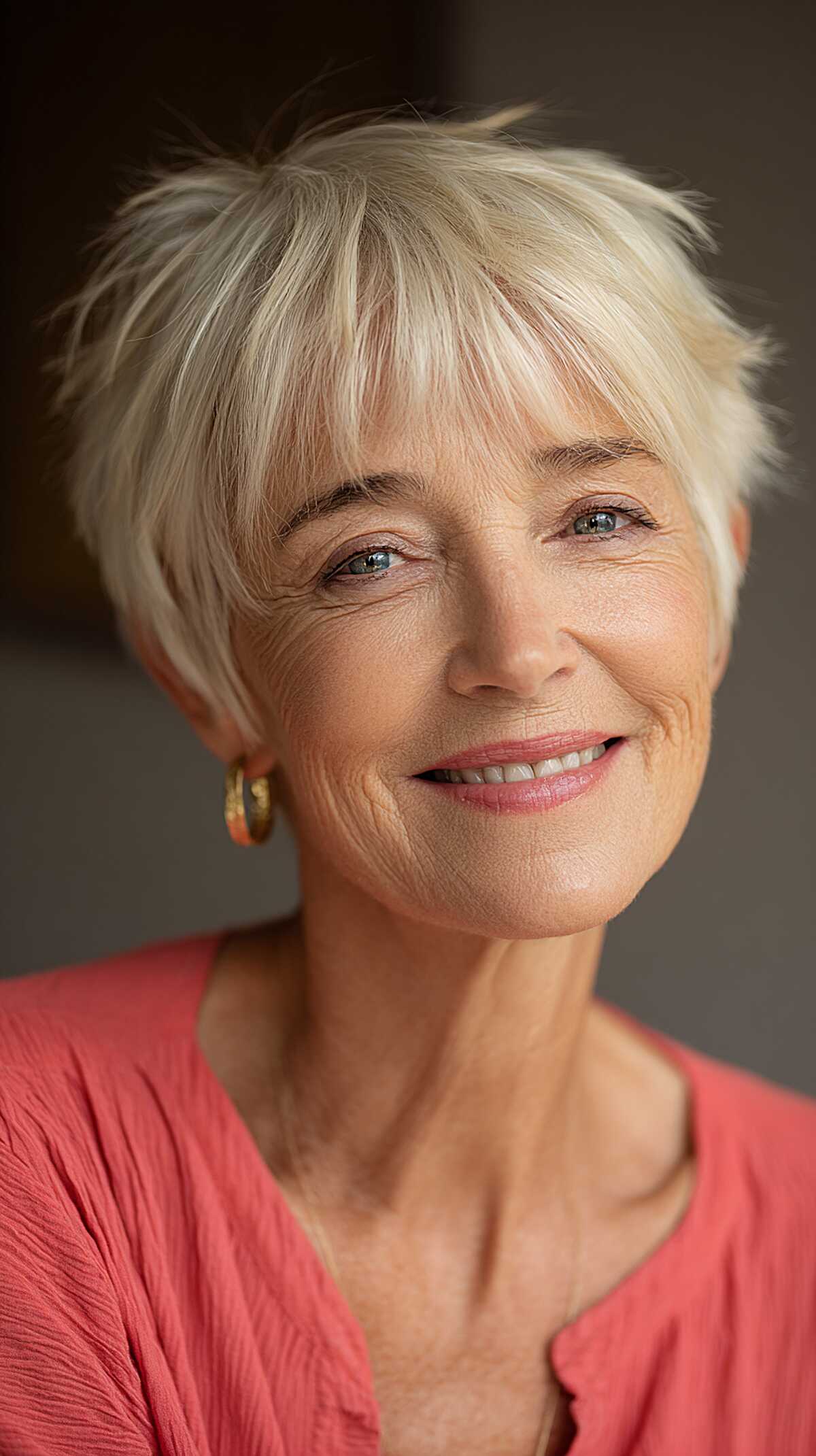 Platinum Piecy Pixie with Choppy Fringe