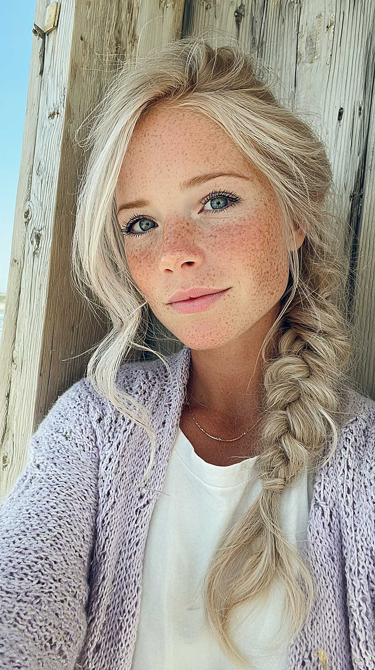 Soft Side Braid with Pancaked Sections on Natural Blonde Hair