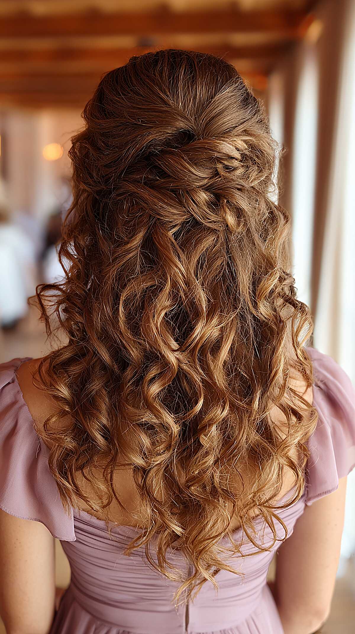 Twisted Half-Up with Golden Spiral Lengths and a Dark Root Anchor