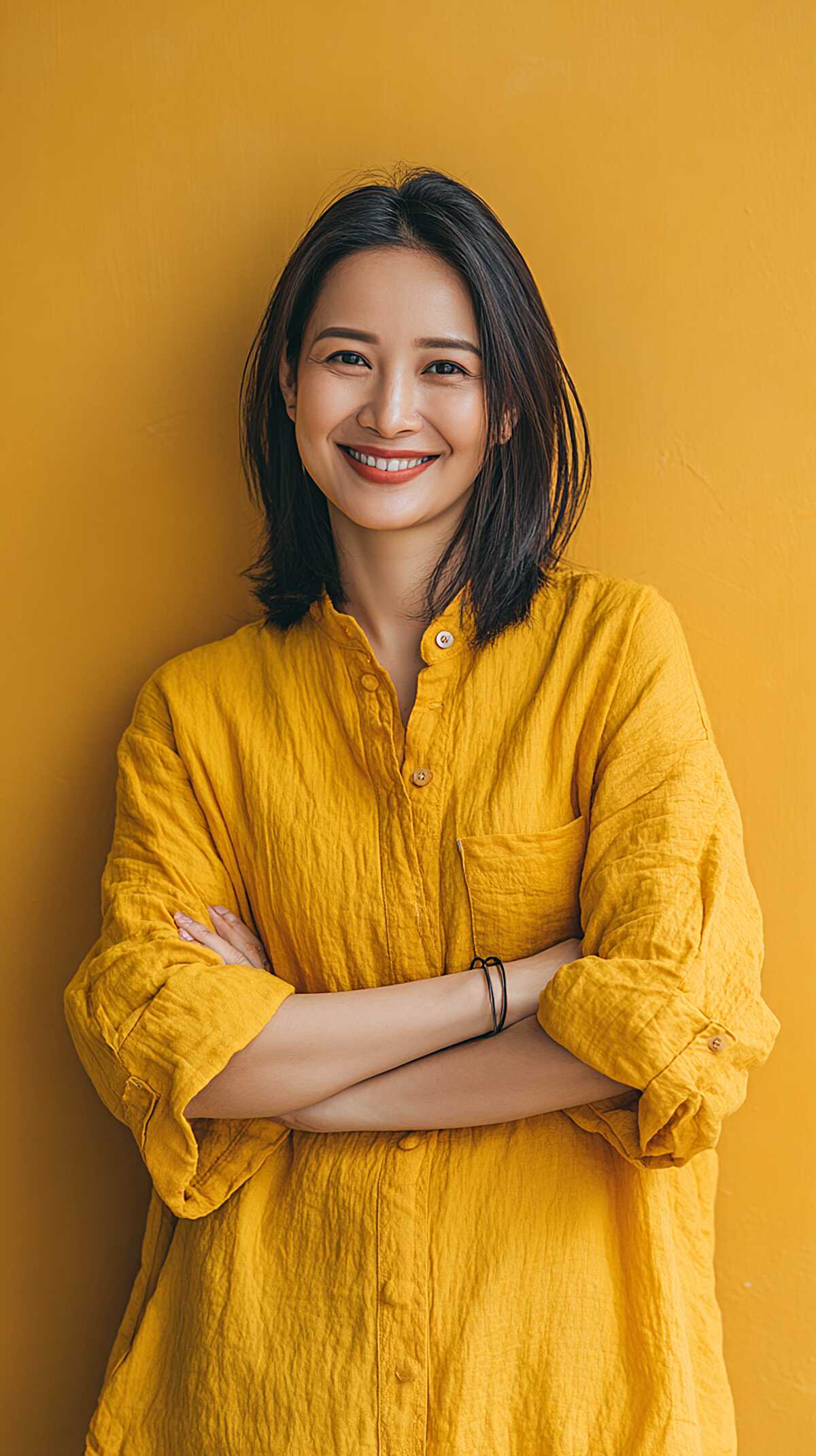 Collarbone-Length Black Lob with Undone Texture