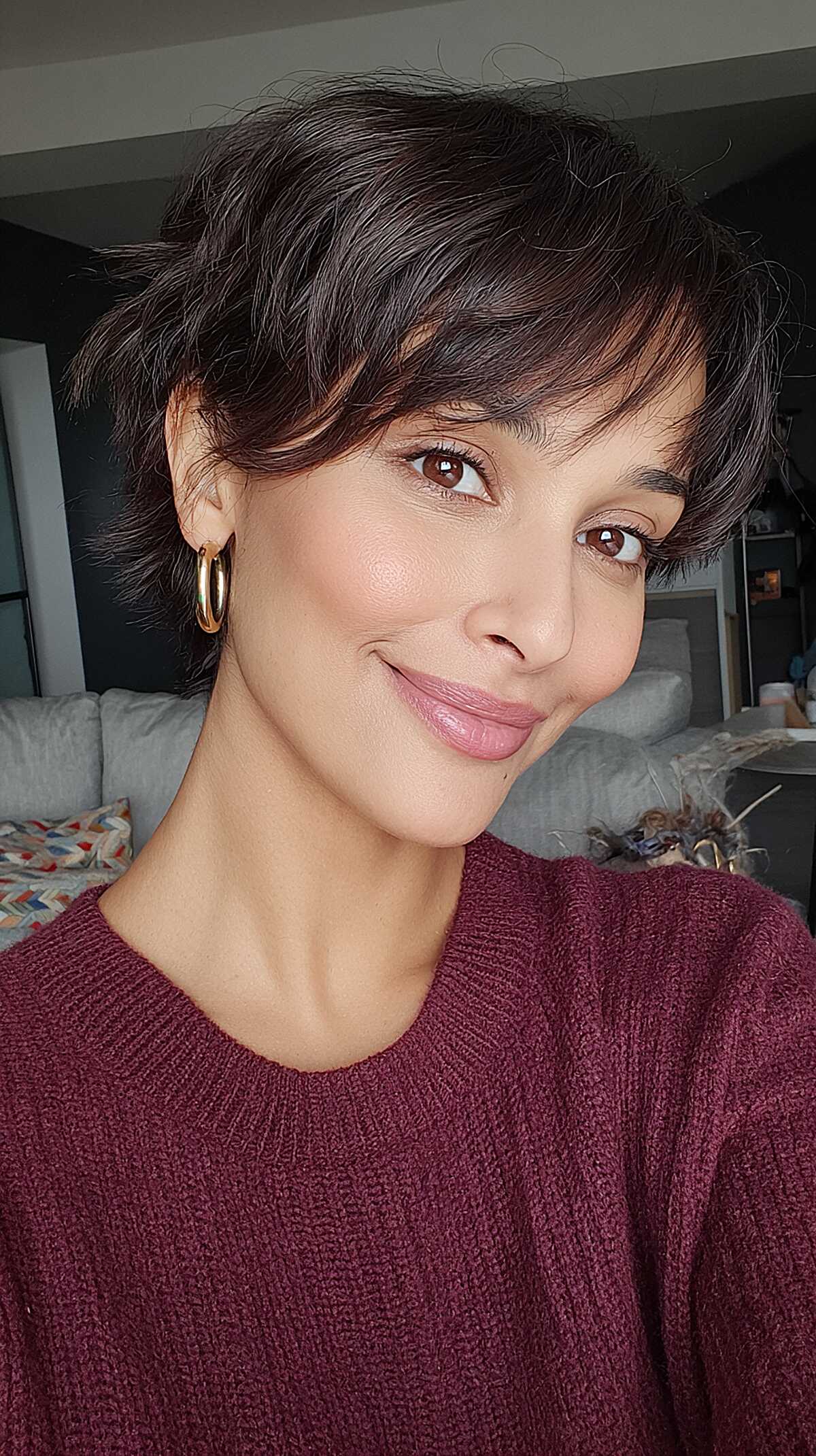 Choppy Dark Pixie with Soft Curtain Fringe