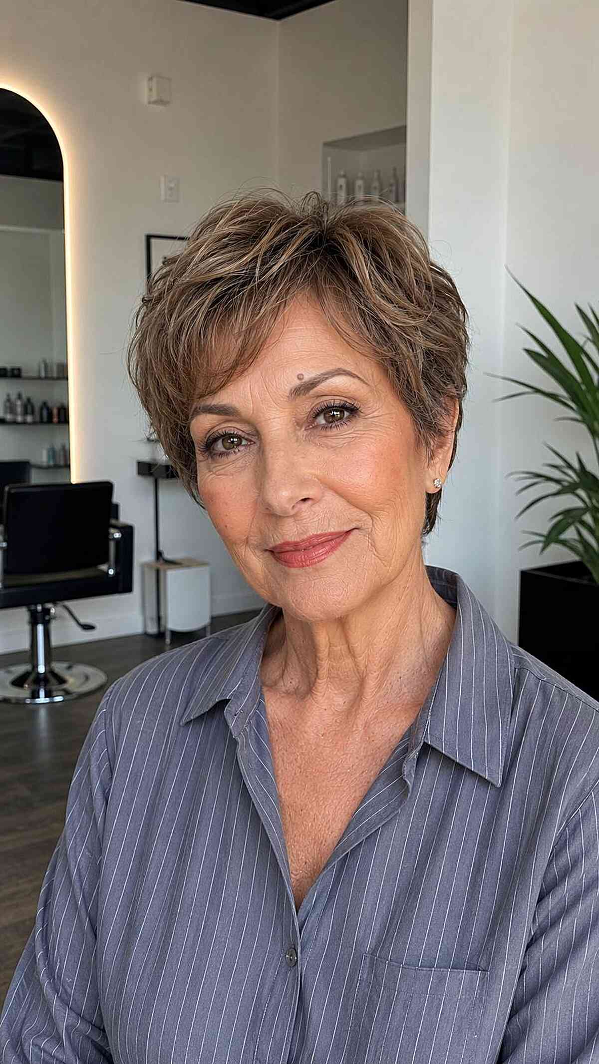 Textured Pixie Cut for Fine Hair Over 60