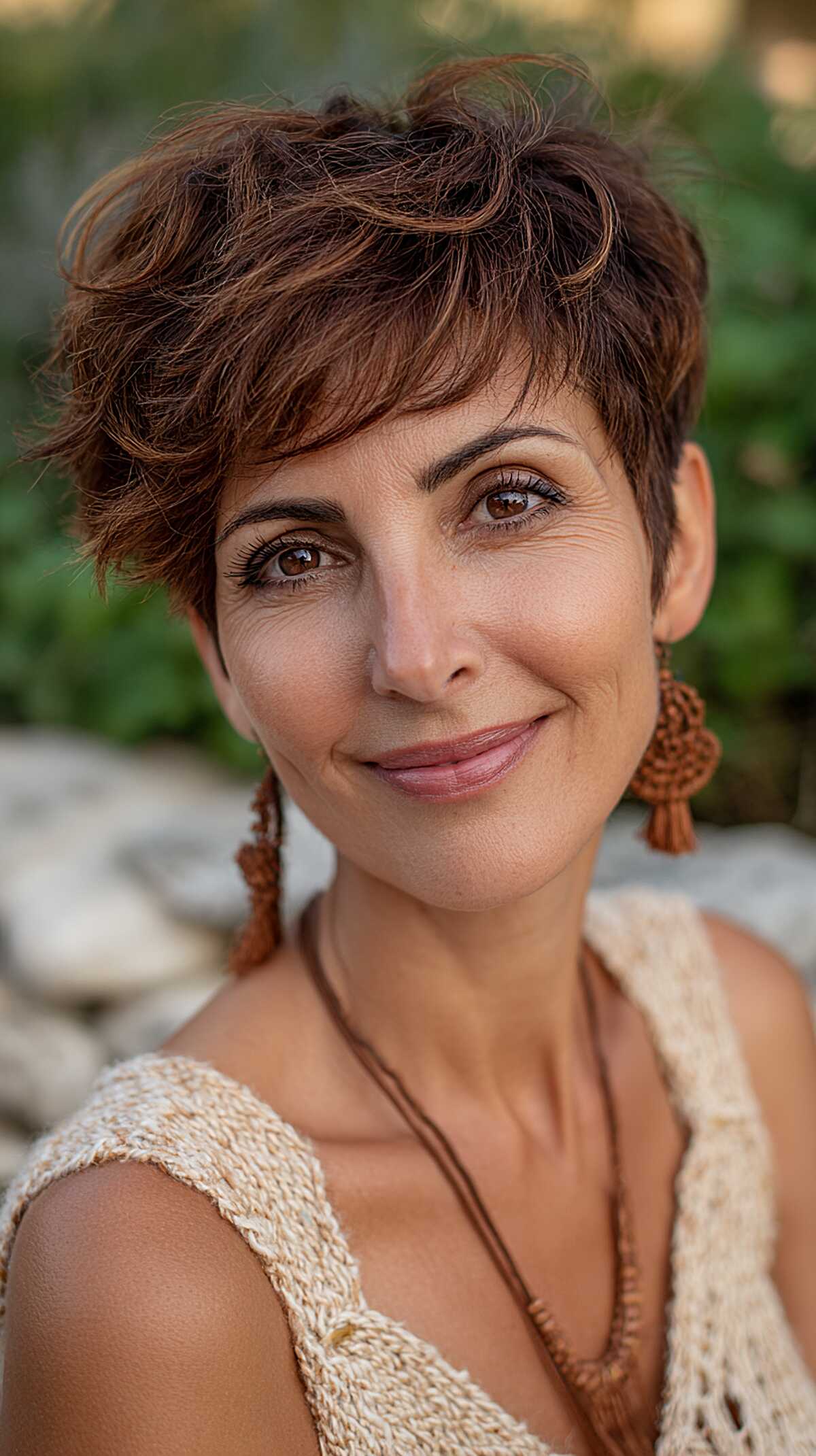 Windswept Auburn Pixie with Textured Piecy Layers
